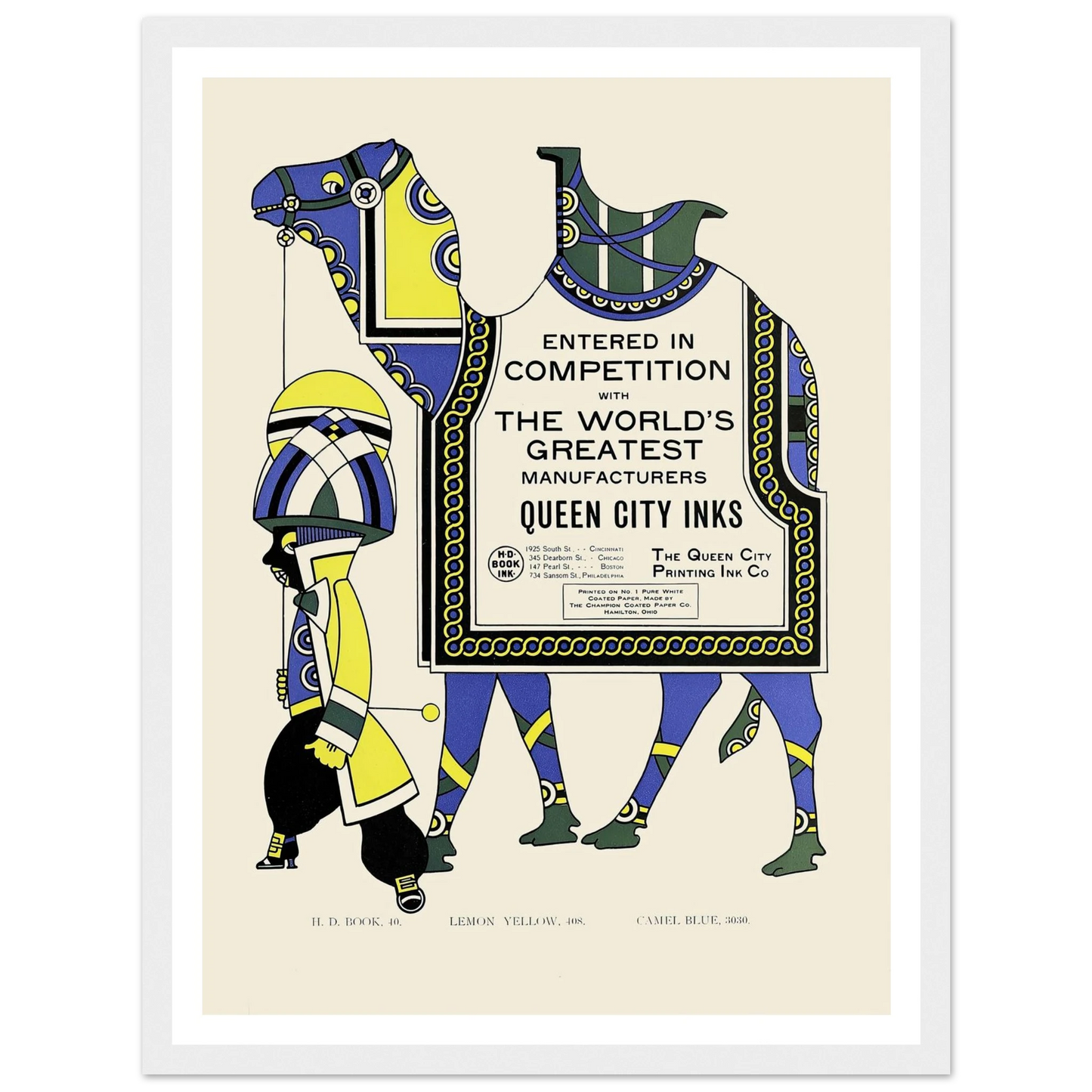 Queen City Ink, Ad. 28 (1890-1913) Art Print | Augustus Jansson - Framed Poster - 30x40 cm / 12x16″ - Black frame