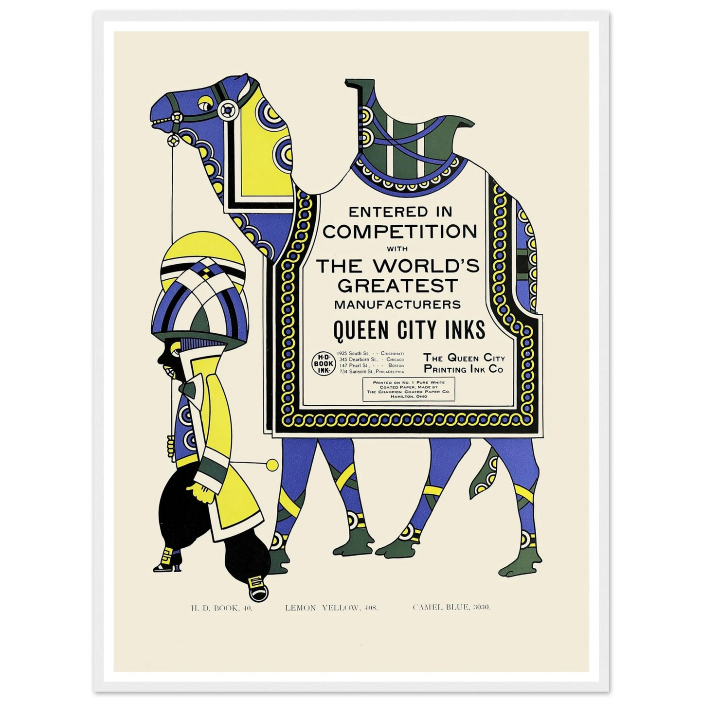 Queen City Ink, Ad. 28 (1890-1913) Art Print | Augustus Jansson - Framed Poster - 30x40 cm / 12x16″ - Black frame