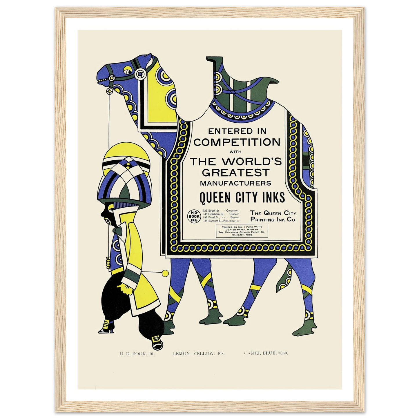 Queen City Ink, Ad. 28 (1890-1913) Art Print | Augustus Jansson - Framed Poster - 30x40 cm / 12x16″ - Black frame