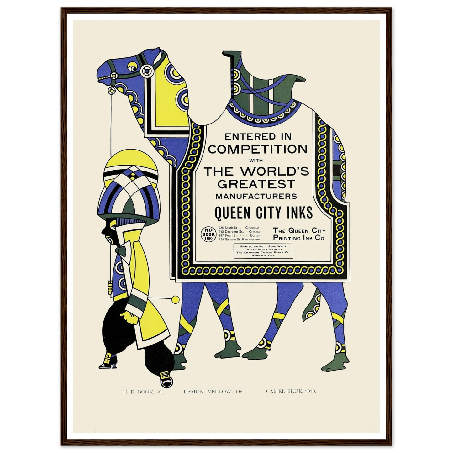 Queen City Ink, Ad. 28 (1890-1913) Art Print | Augustus Jansson - Framed Poster - 30x40 cm / 12x16″ - Black frame