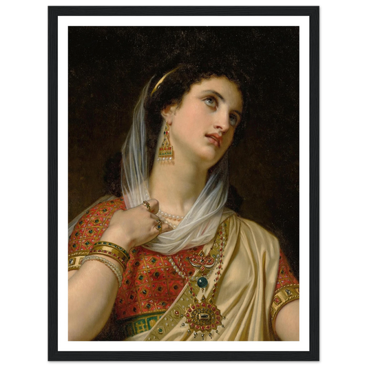 Queen Esther (1875) Art Print | Hugues Merle - Framed Poster - 30x40 cm / 12x16″ - Black frame
