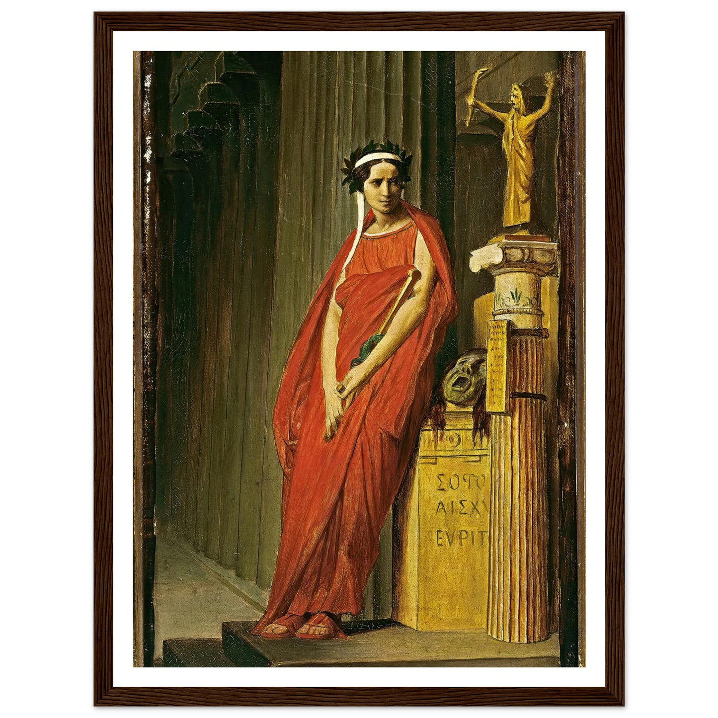 Rachel (1821-1858) Art Print | Jean Leon Gerome - Framed Poster - 30x40 cm / 12x16″ - Black frame
