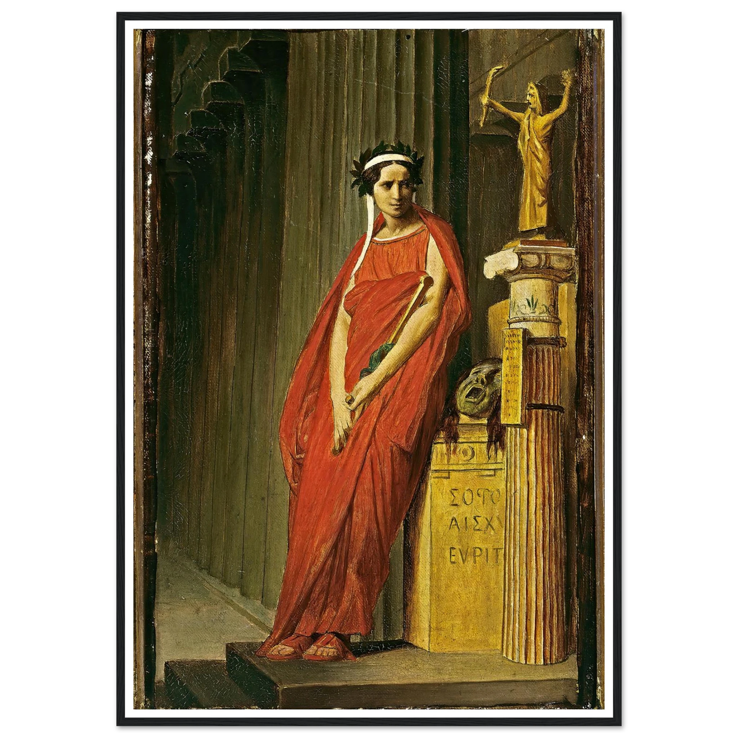 Rachel (1821-1858) Art Print | Jean Leon Gerome - Framed Poster - 30x40 cm / 12x16″ - Black frame