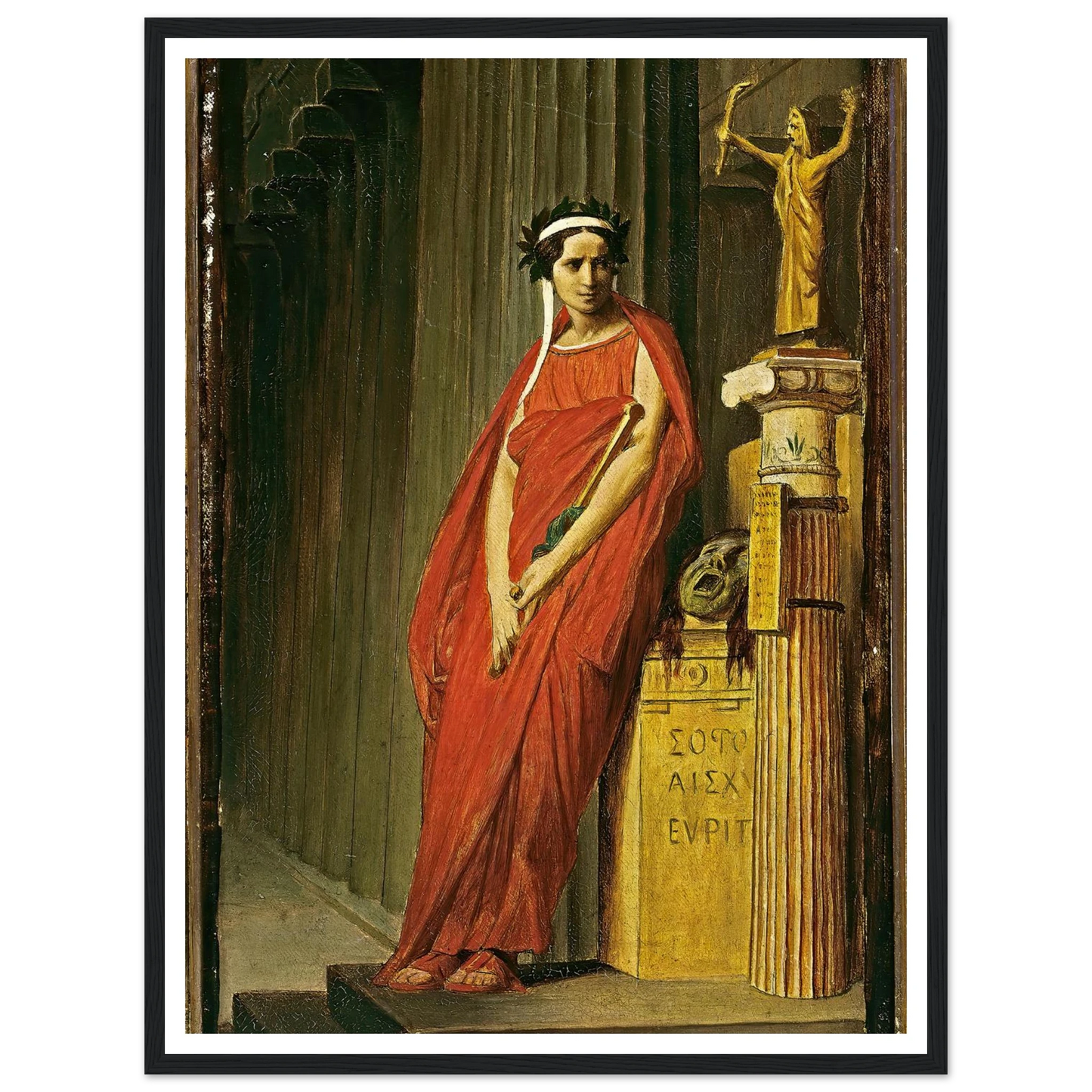 Rachel (1821-1858) Art Print | Jean Leon Gerome - Framed Poster - 30x40 cm / 12x16″ - Black frame
