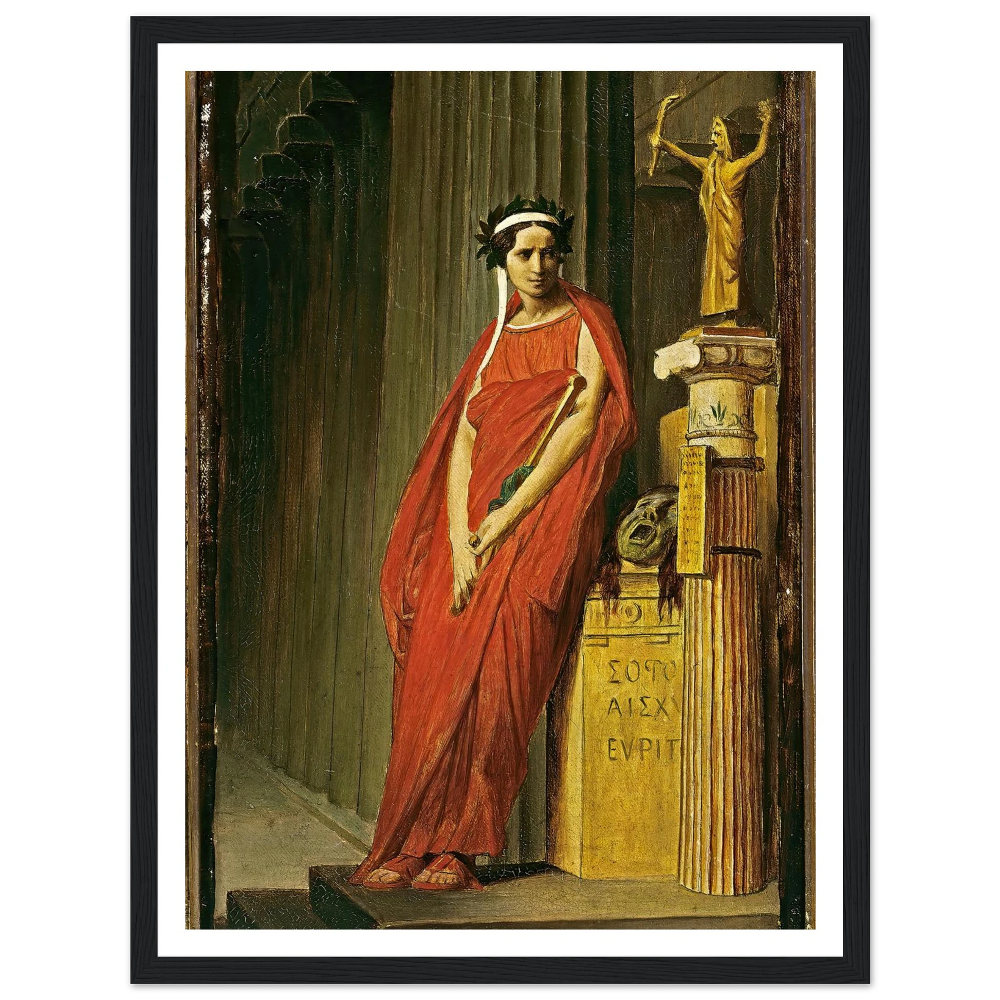 Rachel (1821-1858) Art Print | Jean Leon Gerome - Framed Poster - 30x40 cm / 12x16″ - Black frame