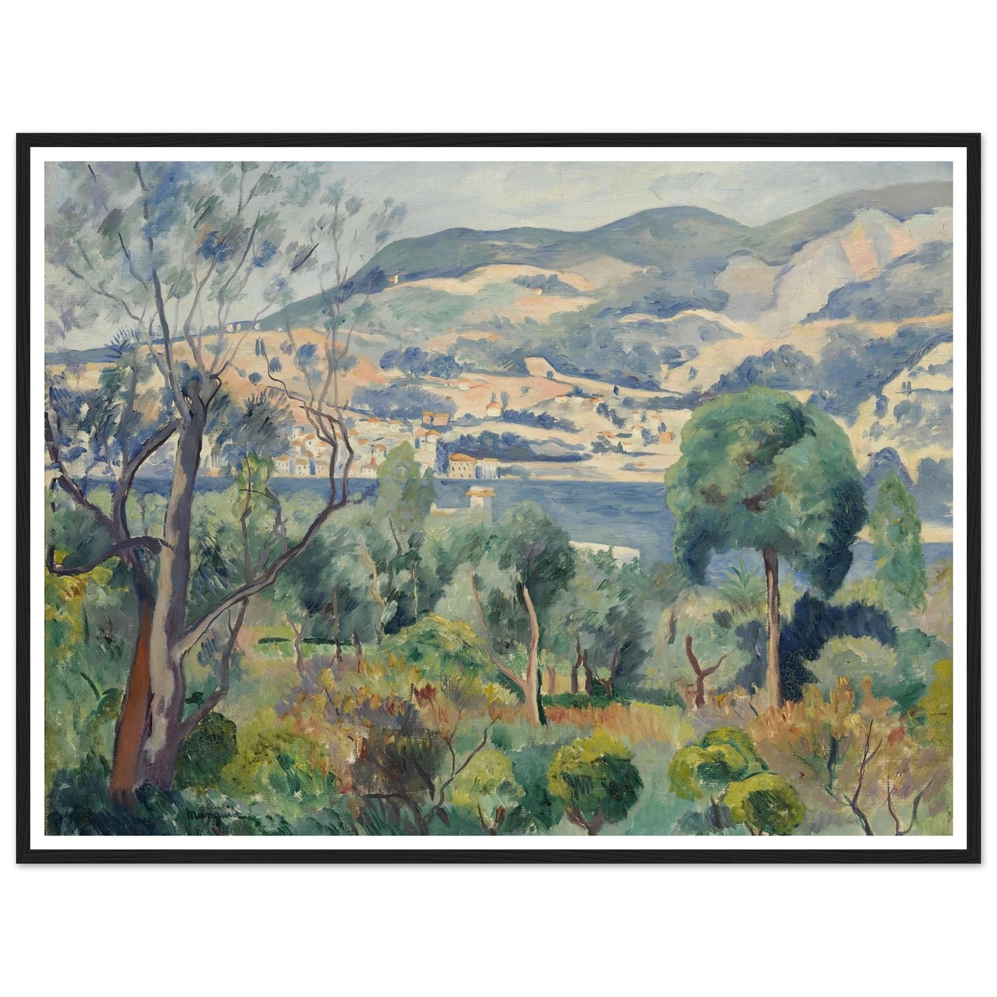 Rade de Villefranche (1913) Art Print | Henri Manguin - Framed Poster - 30x40 cm / 12x16″ - Black frame