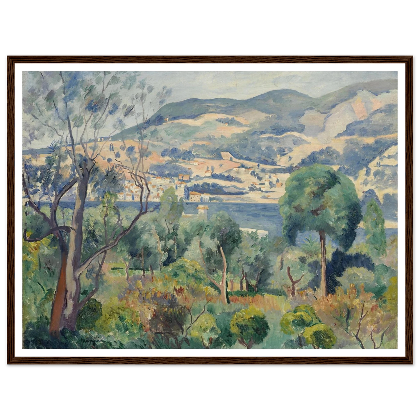 Rade de Villefranche (1913) Art Print | Henri Manguin - Framed Poster - 30x40 cm / 12x16″ - Black frame