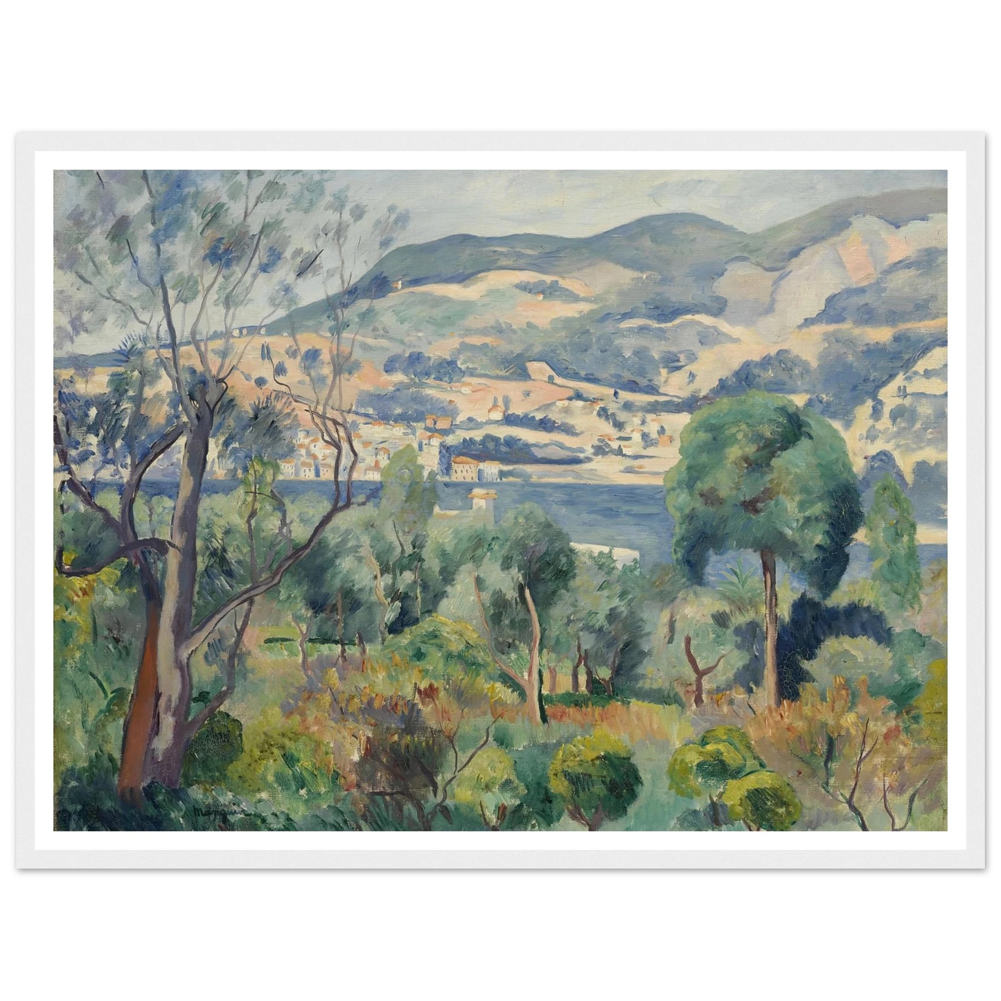 Rade de Villefranche (1913) Art Print | Henri Manguin - Framed Poster - 30x40 cm / 12x16″ - Black frame