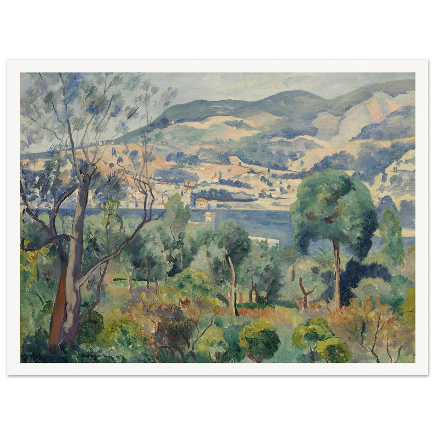 Rade de Villefranche (1913) Art Print | Henri Manguin - Framed Poster - 30x40 cm / 12x16″ - Black frame