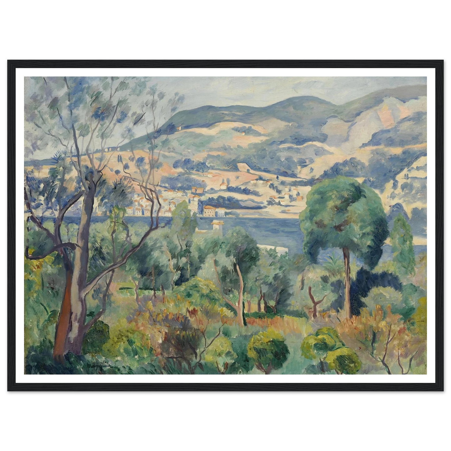 Rade de Villefranche (1913) Art Print | Henri Manguin - Framed Poster - 30x40 cm / 12x16″ - Black frame