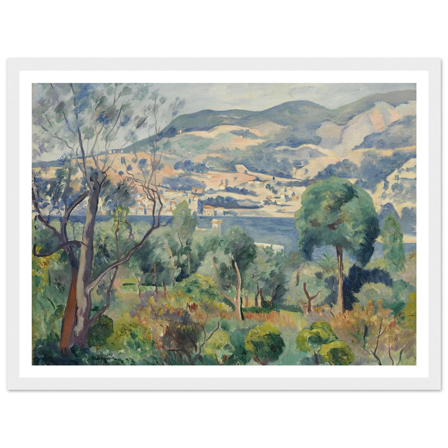 Rade de Villefranche (1913) Art Print | Henri Manguin - Framed Poster - 30x40 cm / 12x16″ - Black frame