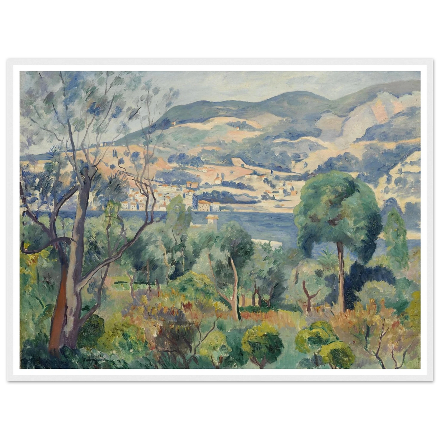 Rade de Villefranche (1913) Art Print | Henri Manguin - Framed Poster - 30x40 cm / 12x16″ - Black frame