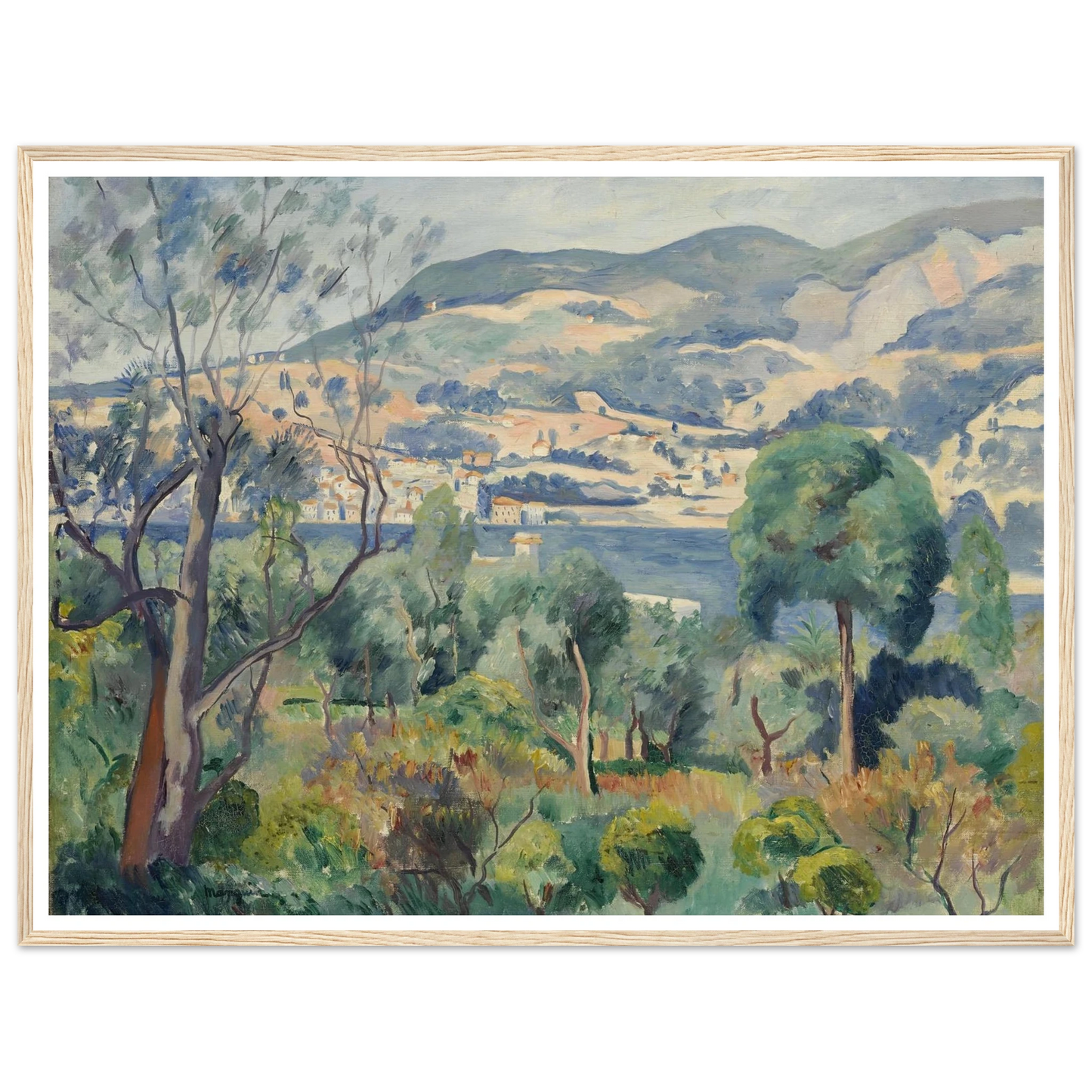 Rade de Villefranche (1913) Art Print | Henri Manguin - Framed Poster - 30x40 cm / 12x16″ - Black frame