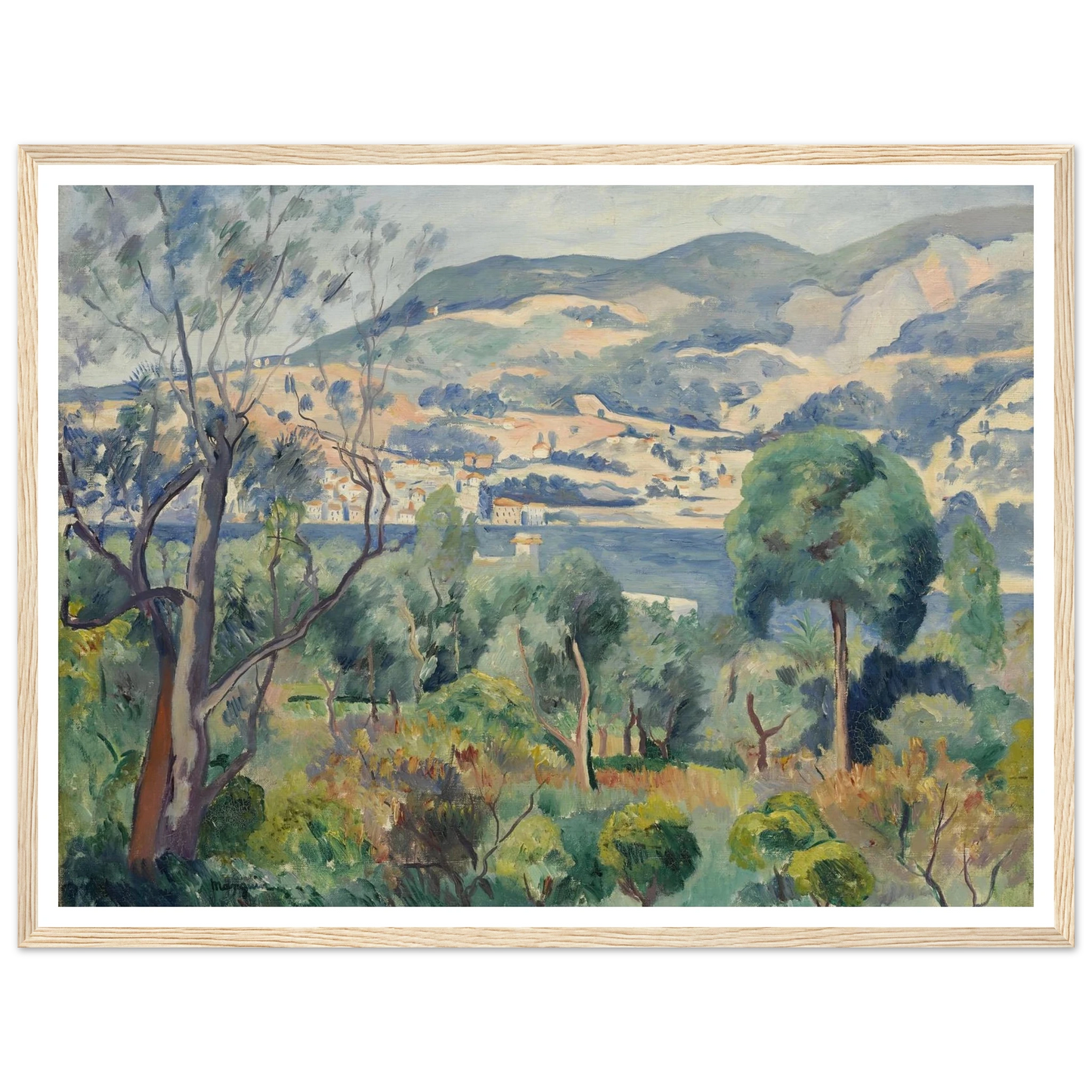 Rade de Villefranche (1913) Art Print | Henri Manguin - Framed Poster - 30x40 cm / 12x16″ - Black frame