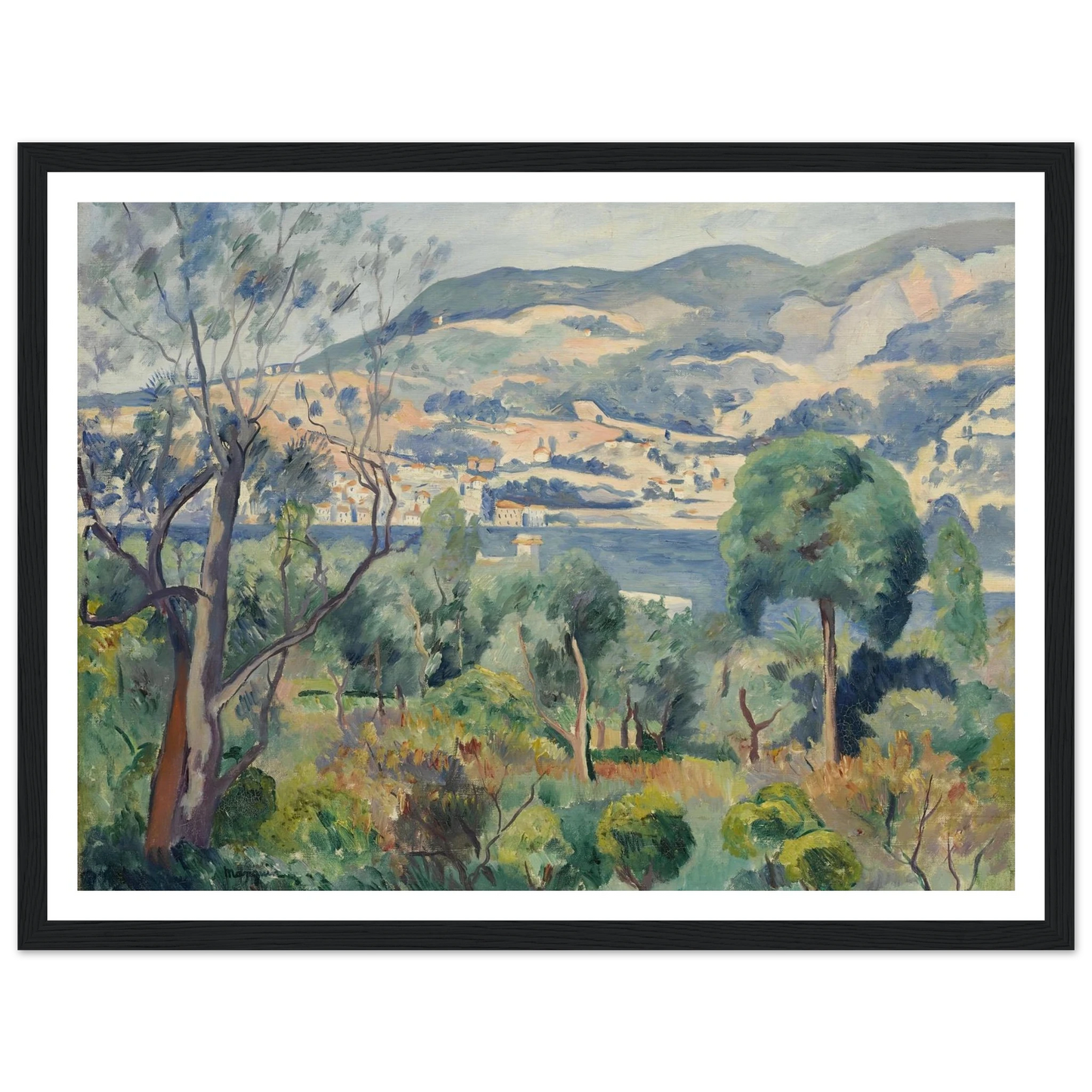 Rade de Villefranche (1913) Art Print | Henri Manguin - Framed Poster - 30x40 cm / 12x16″ - Black frame