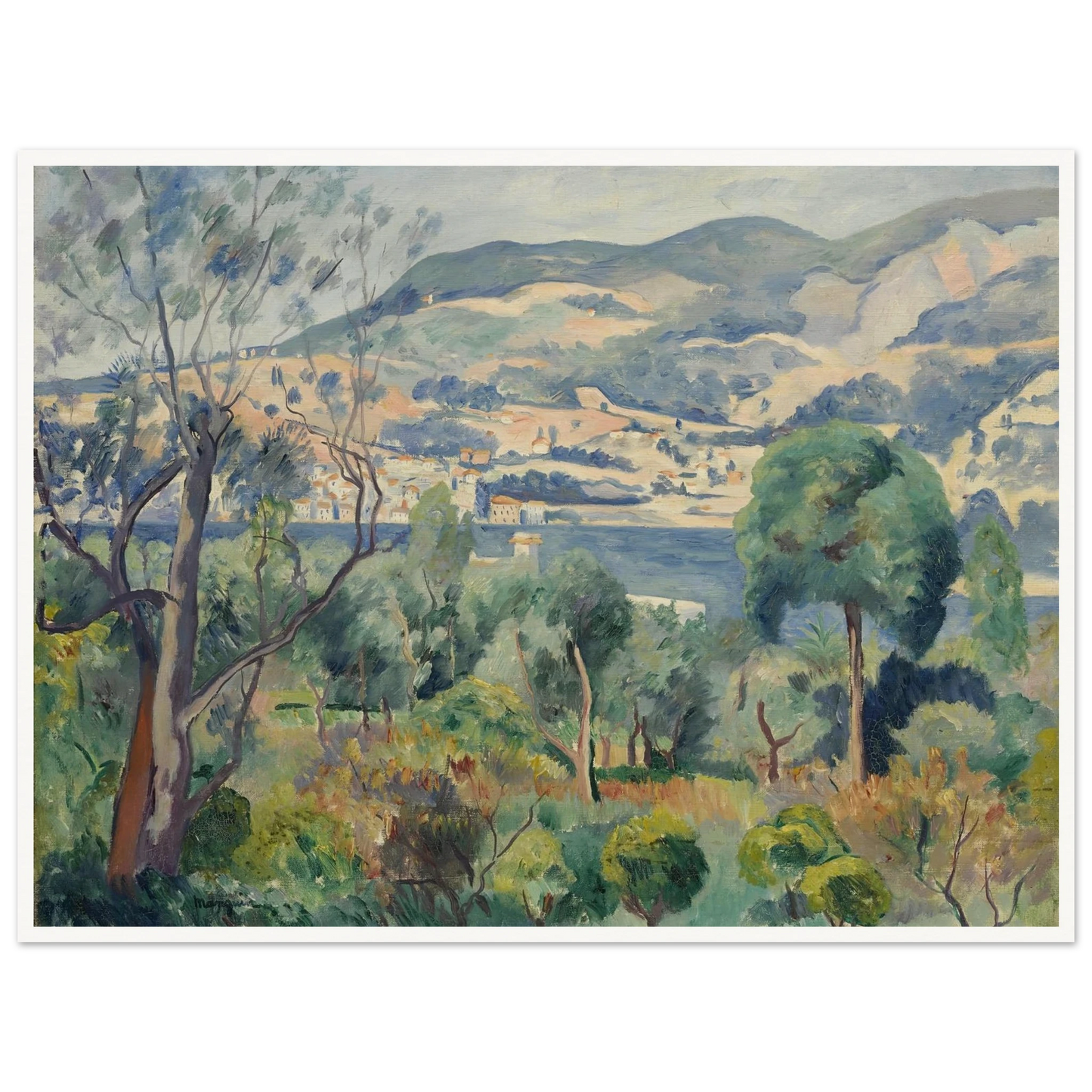 Rade de Villefranche (1913) Art Print | Henri Manguin - Framed Poster - 30x40 cm / 12x16″ - Black frame