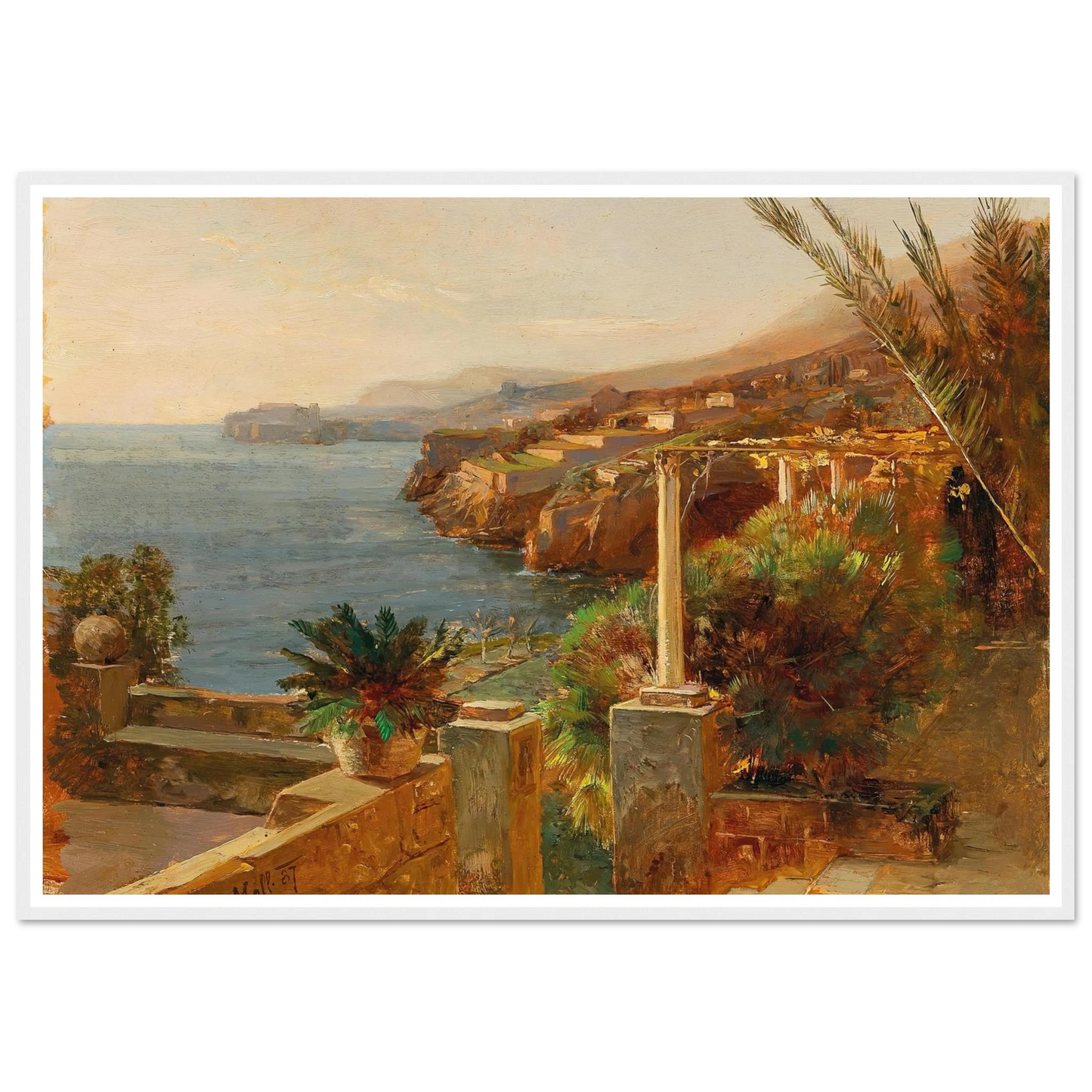 Ragusa (Dubrovnik) (1887) Art Print | Carl Moll - Framed Poster - 30x40 cm / 12x16″ - Black frame