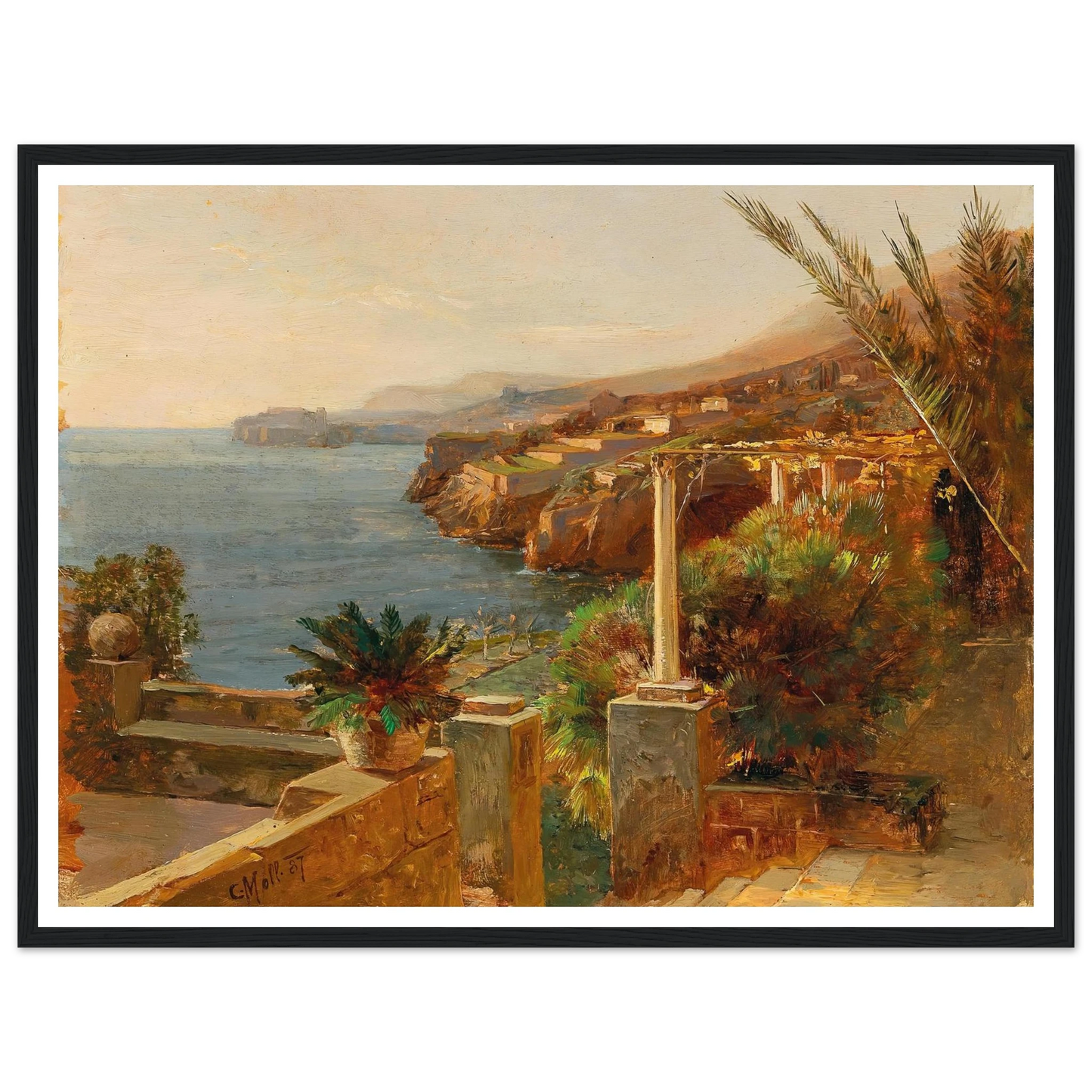 Ragusa (Dubrovnik) (1887) Art Print | Carl Moll - Framed Poster - 30x40 cm / 12x16″ - Black frame