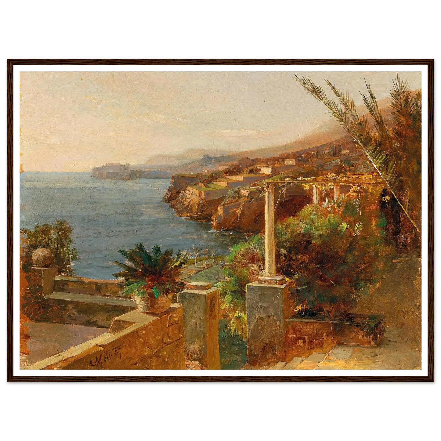 Ragusa (Dubrovnik) (1887) Art Print | Carl Moll - Framed Poster - 30x40 cm / 12x16″ - Black frame