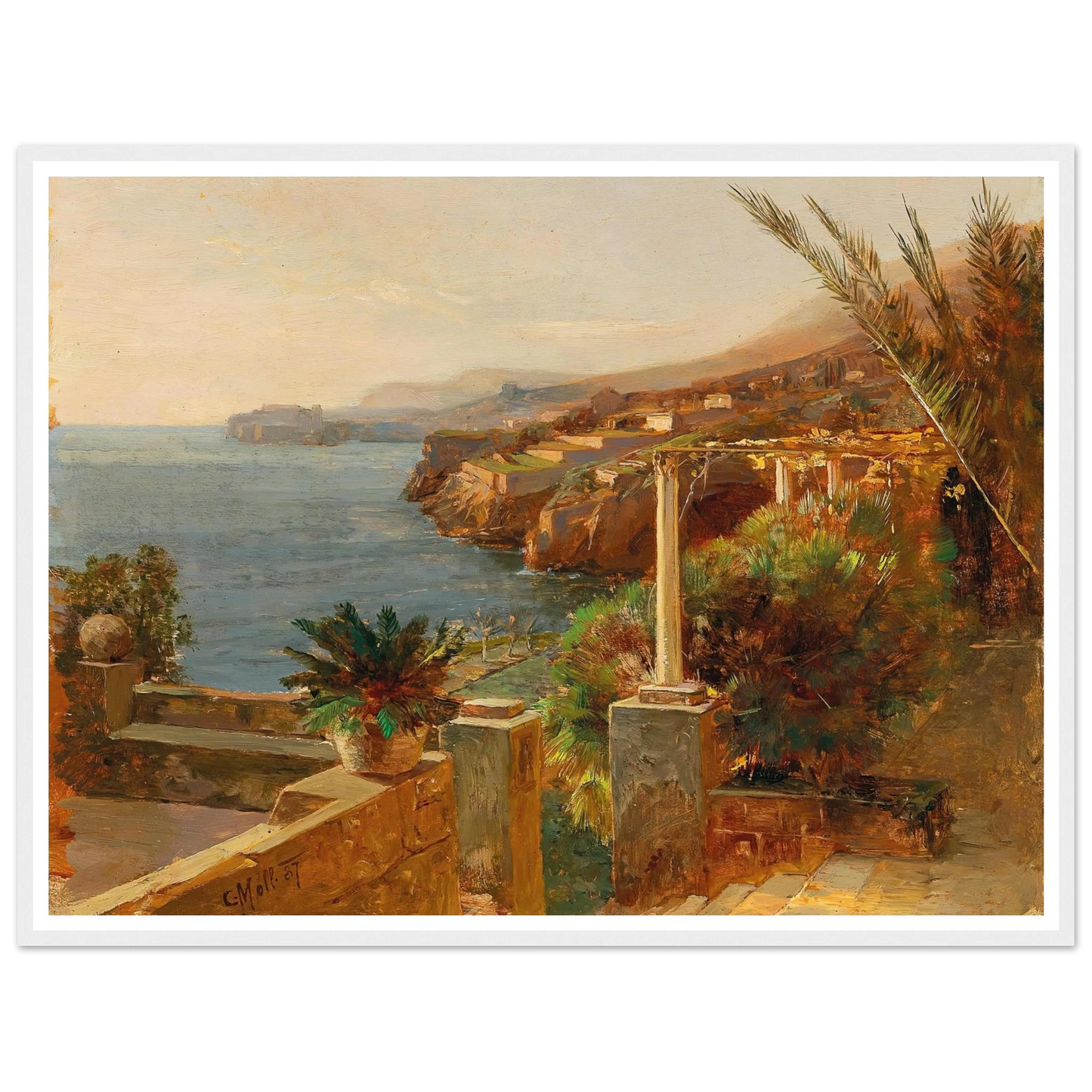 Ragusa (Dubrovnik) (1887) Art Print | Carl Moll - Framed Poster - 30x40 cm / 12x16″ - Black frame