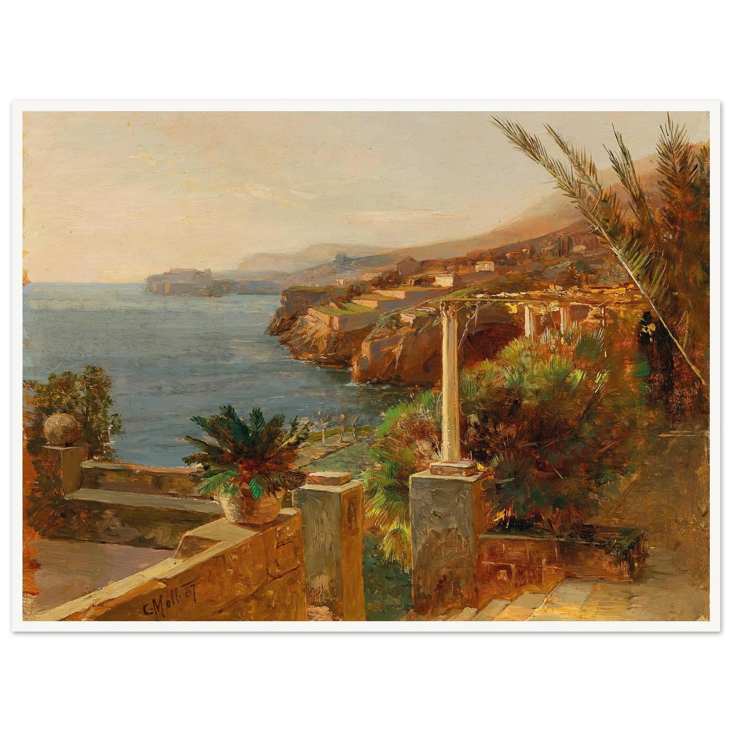 Ragusa (Dubrovnik) (1887) Art Print | Carl Moll - Framed Poster - 30x40 cm / 12x16″ - Black frame