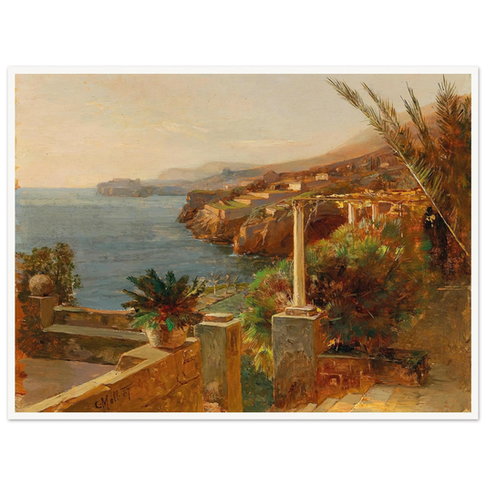 Ragusa (Dubrovnik) (1887) Art Print | Carl Moll - Framed Poster - 30x40 cm / 12x16″ - Black frame