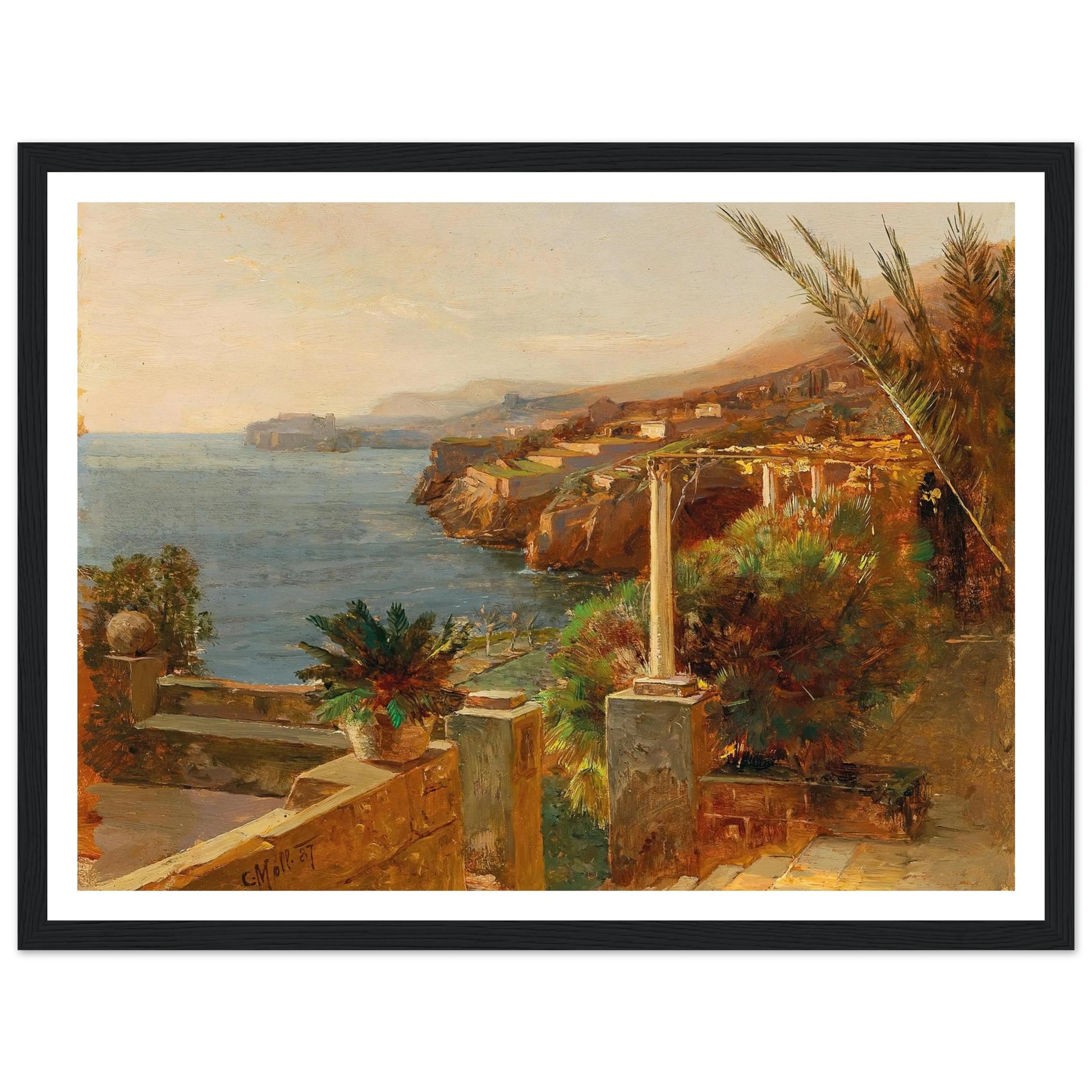 Ragusa (Dubrovnik) (1887) Art Print | Carl Moll - Framed Poster - 30x40 cm / 12x16″ - Black frame
