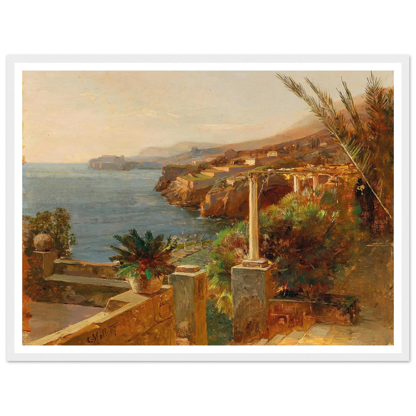 Ragusa (Dubrovnik) (1887) Art Print | Carl Moll - Framed Poster - 30x40 cm / 12x16″ - Black frame