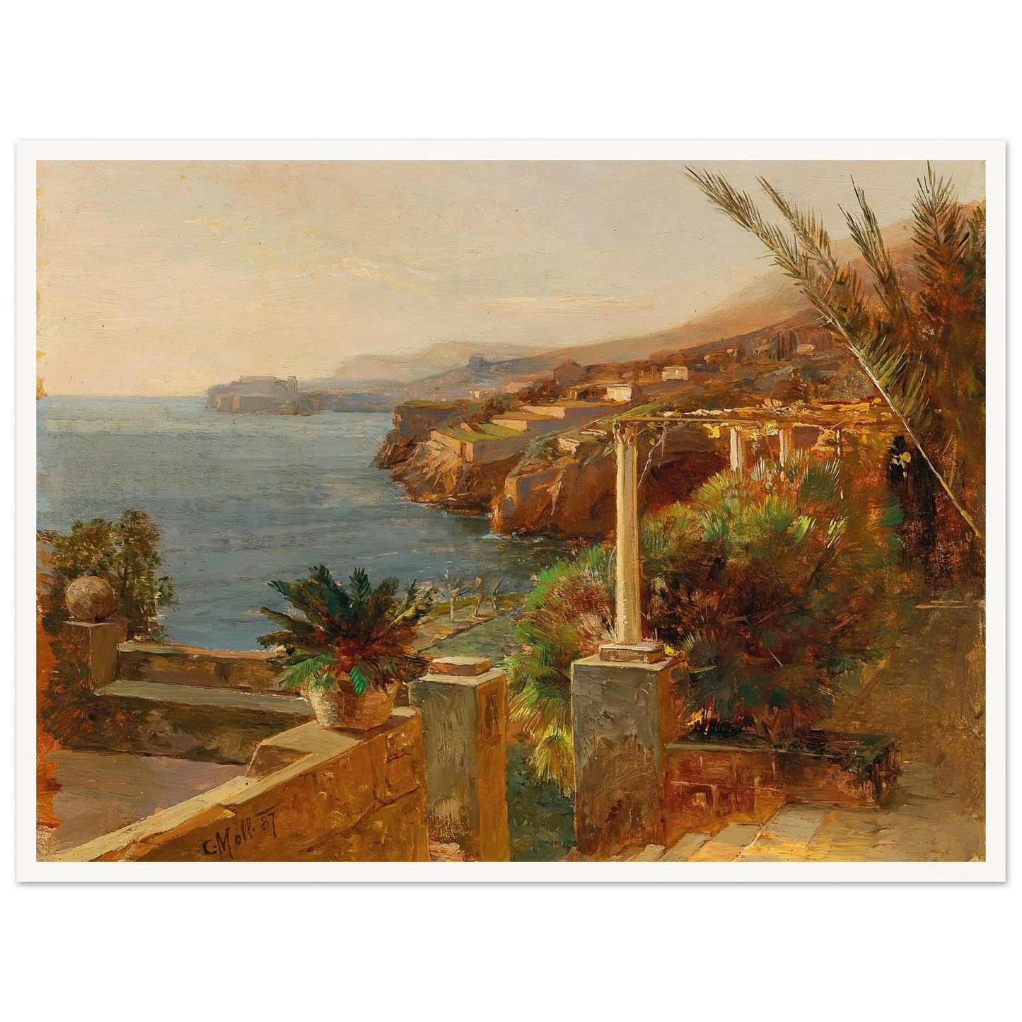 Ragusa (Dubrovnik) (1887) Art Print | Carl Moll - Framed Poster - 30x40 cm / 12x16″ - Black frame