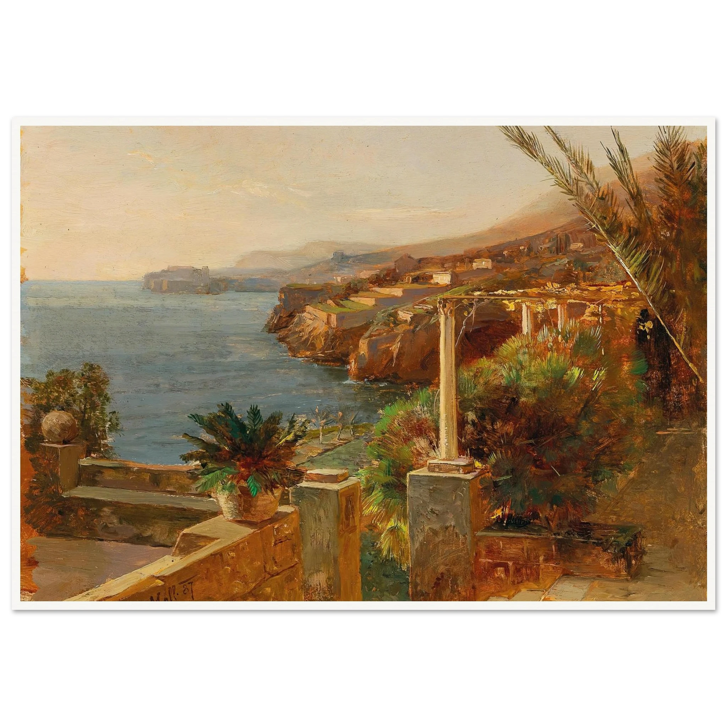Ragusa (Dubrovnik) (1887) Art Print | Carl Moll - Framed Poster - 30x40 cm / 12x16″ - Black frame