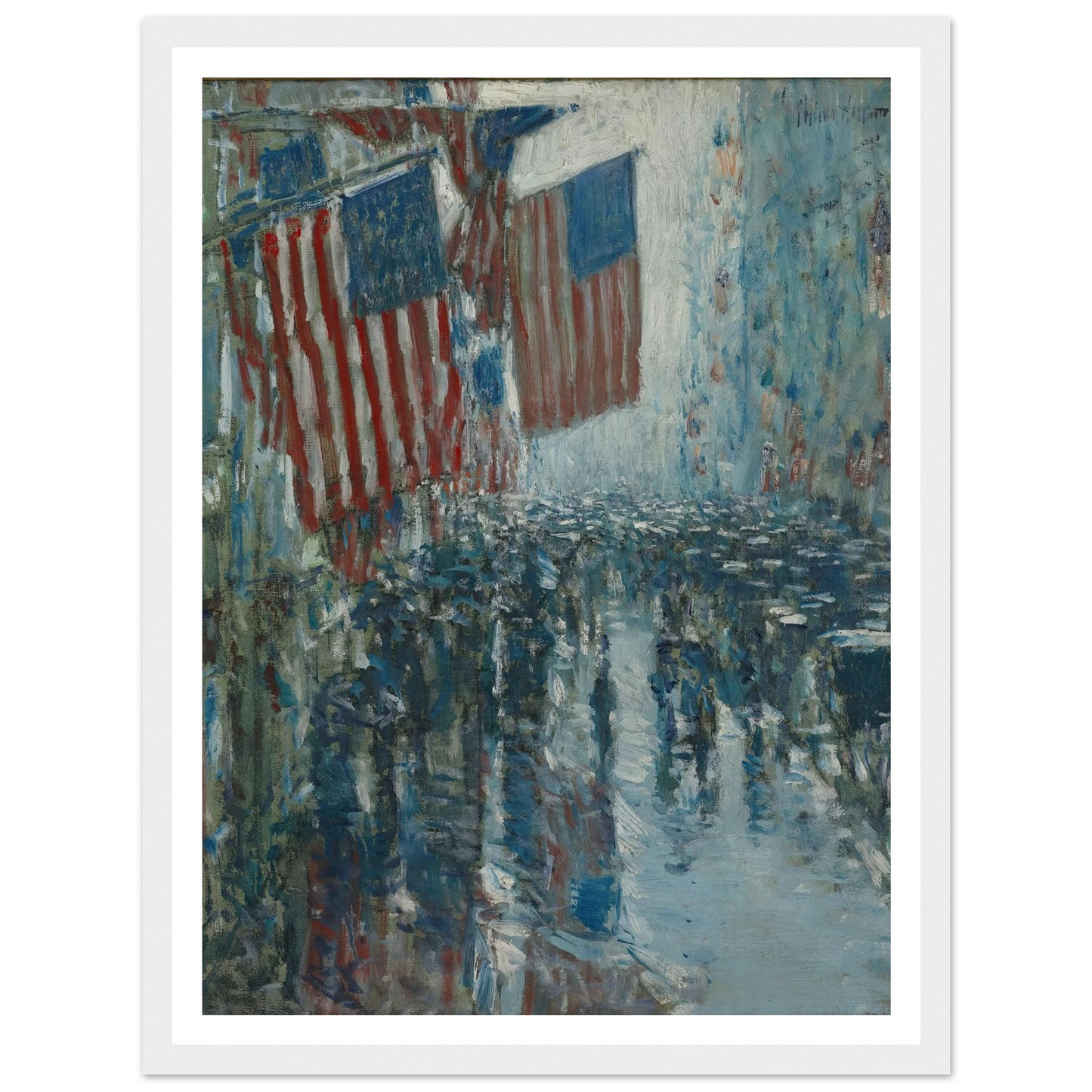 Rainy Day, Fifth Avenue (1916) Art Print | Childe Hassam - Framed Poster - 30x40 cm / 12x16″ - Black frame