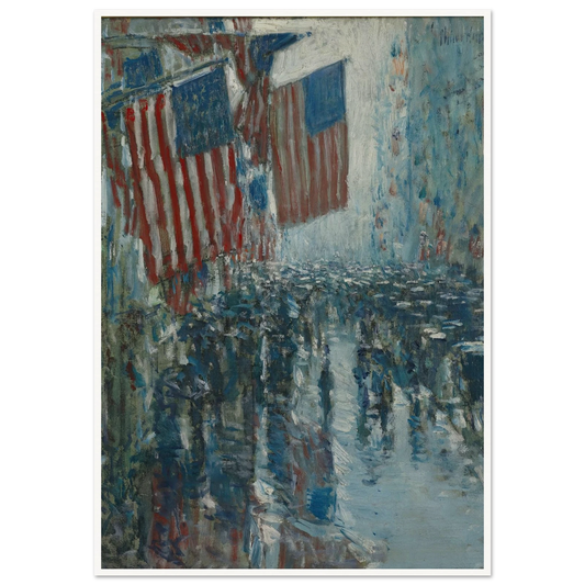 Rainy Day, Fifth Avenue (1916) Art Print | Childe Hassam - Framed Poster - 30x40 cm / 12x16″ - Black frame