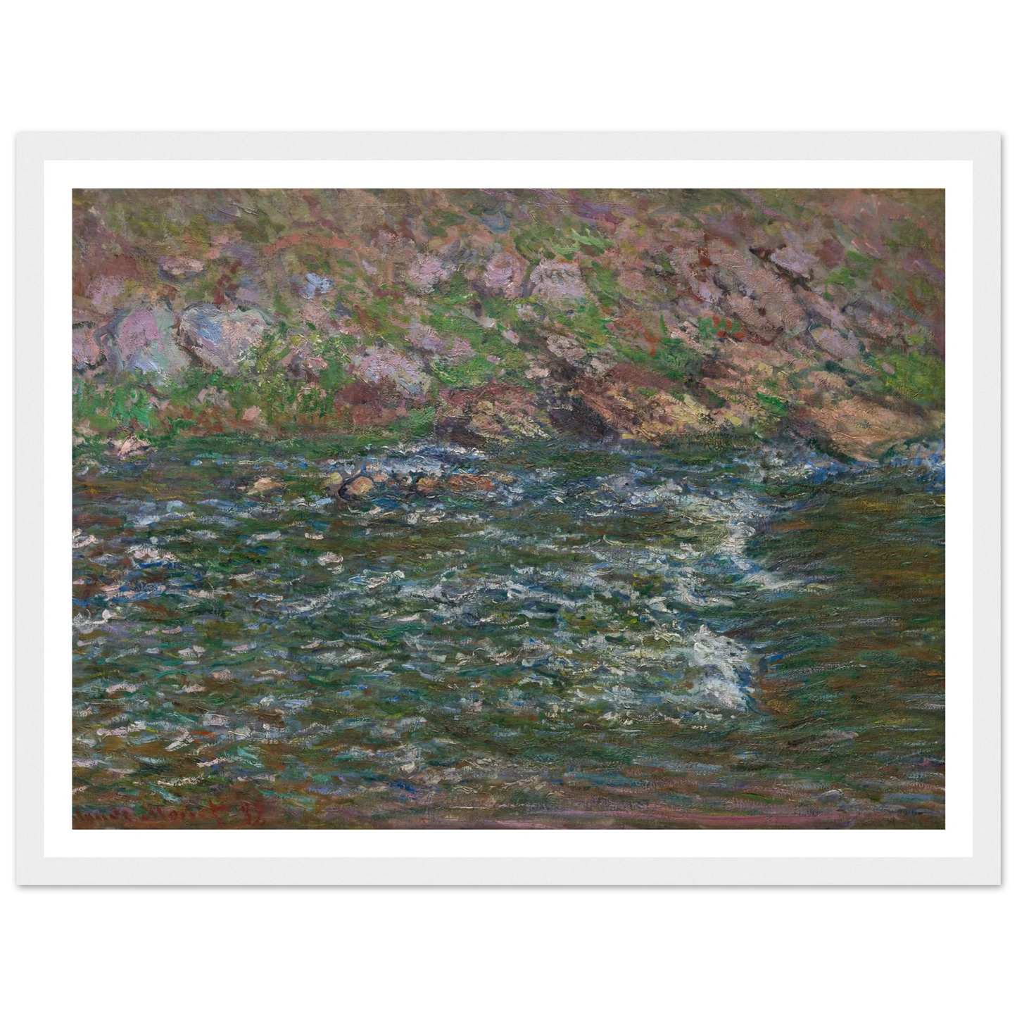 Rapids on the Petite Creuse at Fresselines (1889) Art Print | Claude Monet - Framed Poster - 30x40 cm / 12x16″ - Black frame