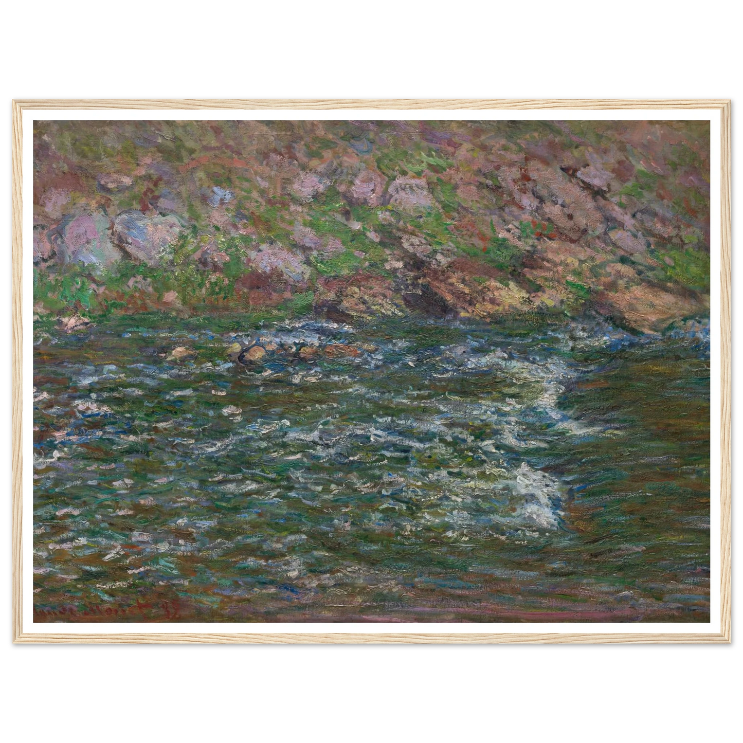 Rapids on the Petite Creuse at Fresselines (1889) Art Print | Claude Monet - Framed Poster - 30x40 cm / 12x16″ - Black frame