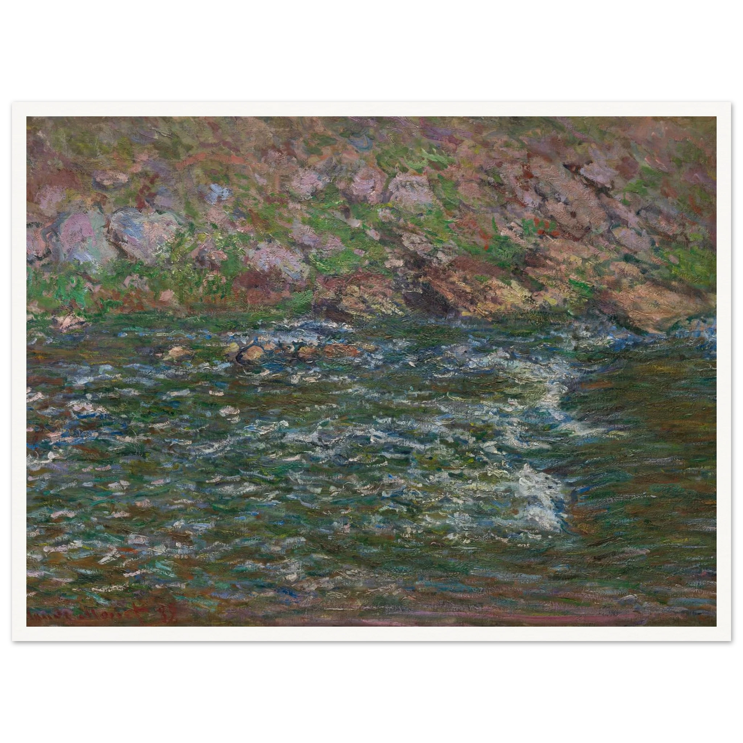 Rapids on the Petite Creuse at Fresselines (1889) Art Print | Claude Monet - Framed Poster - 30x40 cm / 12x16″ - Black frame