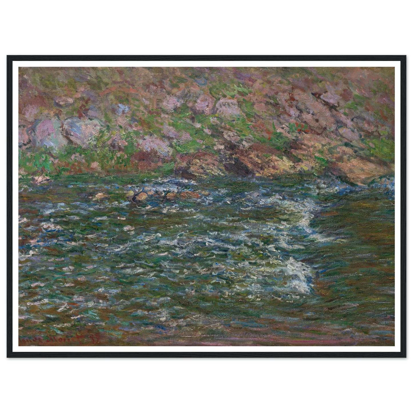 Rapids on the Petite Creuse at Fresselines (1889) Art Print | Claude Monet - Framed Poster - 30x40 cm / 12x16″ - Black frame