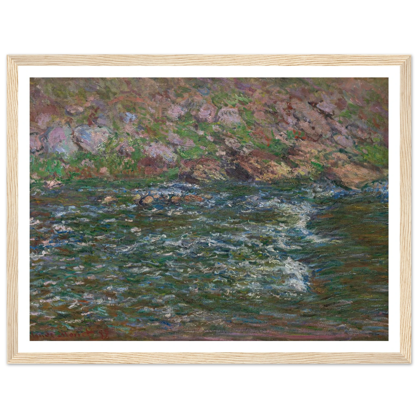Rapids on the Petite Creuse at Fresselines (1889) Art Print | Claude Monet - Framed Poster - 30x40 cm / 12x16″ - Black frame