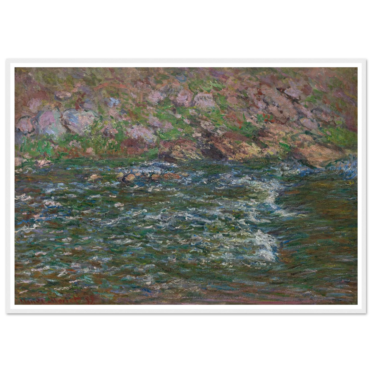 Rapids on the Petite Creuse at Fresselines (1889) Art Print | Claude Monet - Framed Poster - 30x40 cm / 12x16″ - Black frame