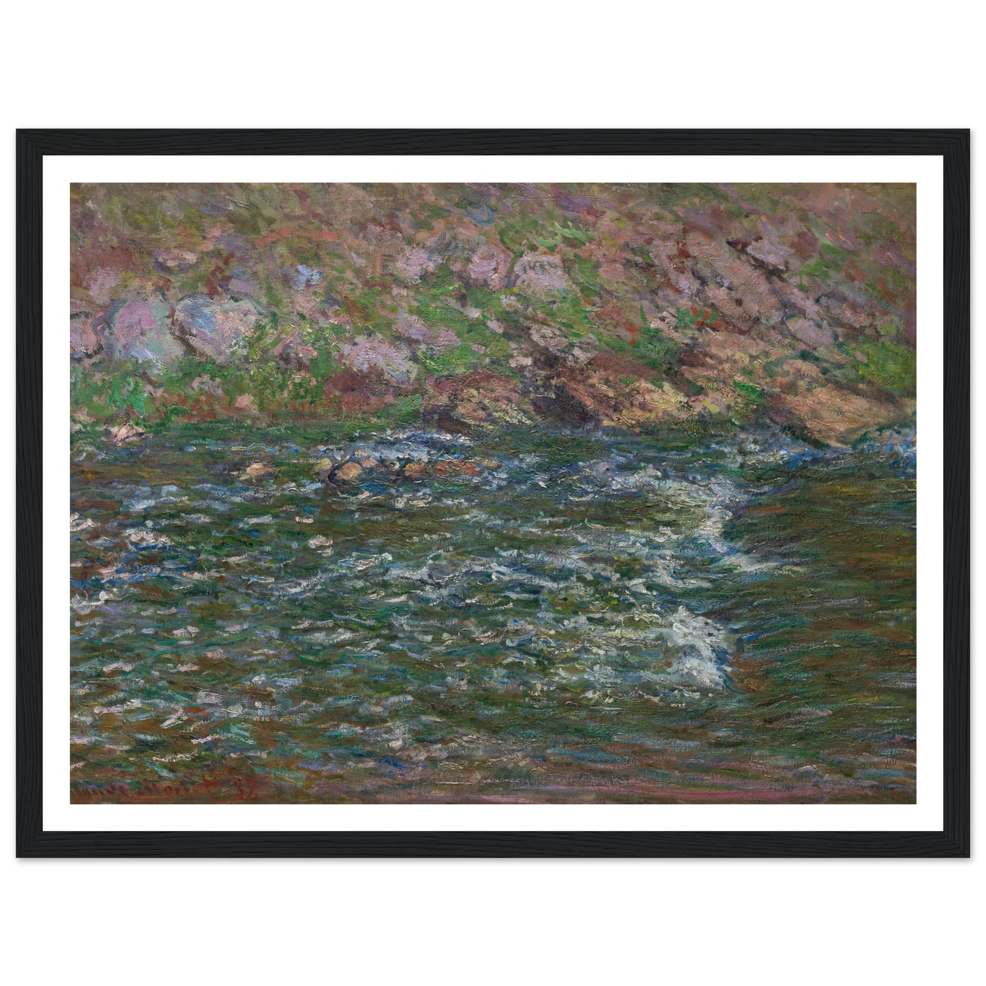 Rapids on the Petite Creuse at Fresselines (1889) Art Print | Claude Monet - Framed Poster - 30x40 cm / 12x16″ - Black frame