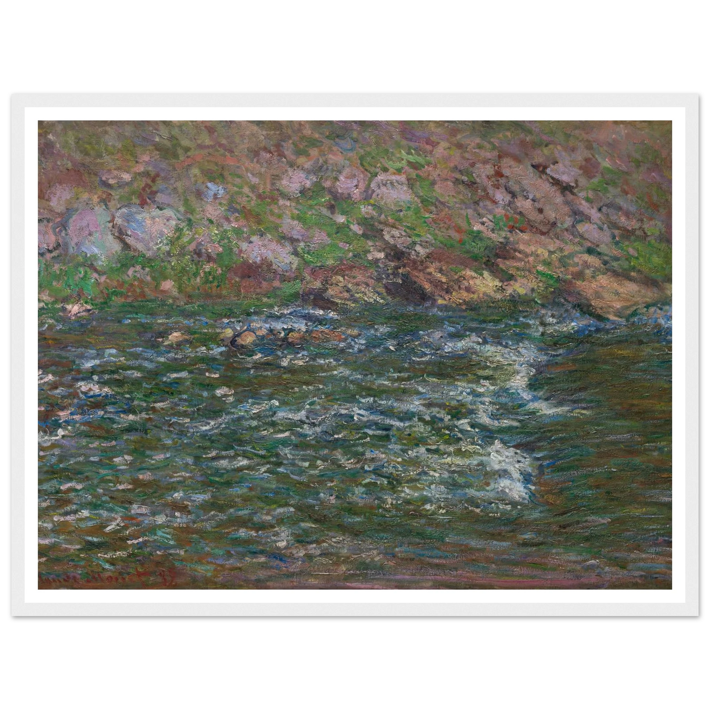 Rapids on the Petite Creuse at Fresselines (1889) Art Print | Claude Monet - Framed Poster - 30x40 cm / 12x16″ - Black frame