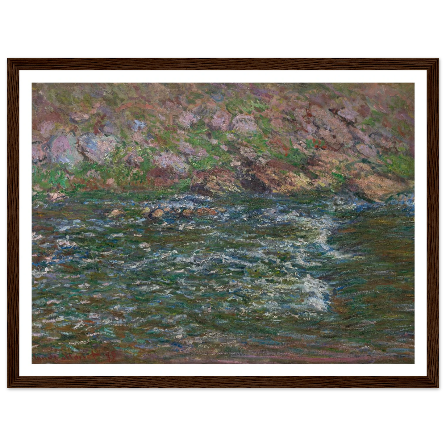 Rapids on the Petite Creuse at Fresselines (1889) Art Print | Claude Monet - Framed Poster - 30x40 cm / 12x16″ - Black frame