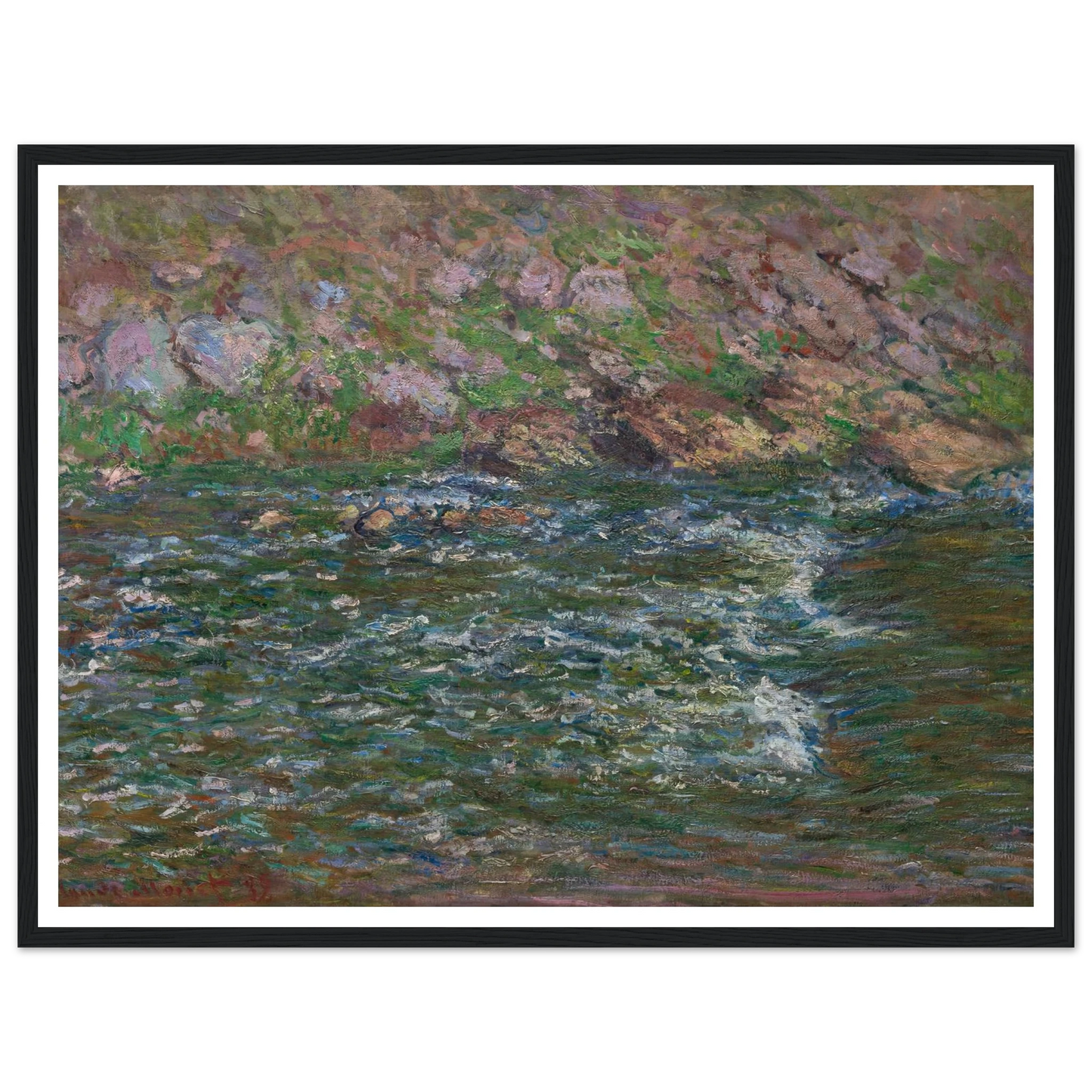 Rapids on the Petite Creuse at Fresselines (1889) Art Print | Claude Monet - Framed Poster - 30x40 cm / 12x16″ - Black frame
