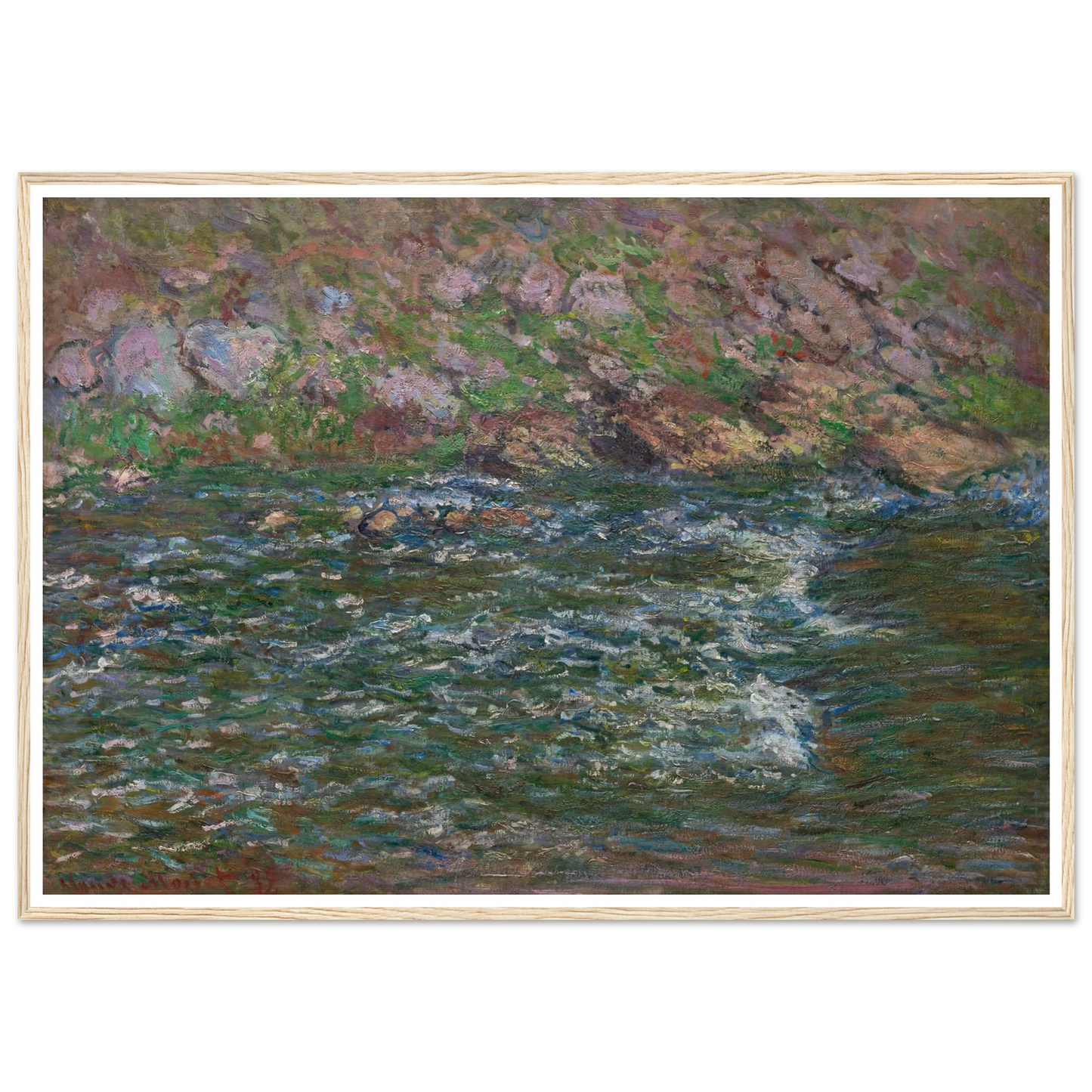 Rapids on the Petite Creuse at Fresselines (1889) Art Print | Claude Monet - Framed Poster - 30x40 cm / 12x16″ - Black frame