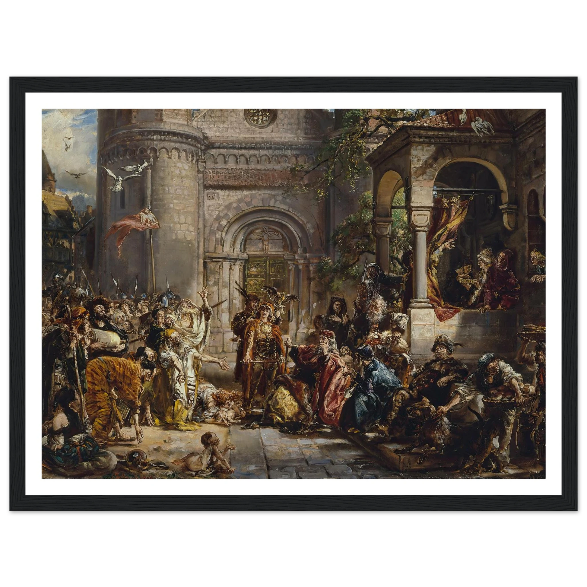 Reception of the Jews, from the series “History of Civilization in Poland” (1889) Art Print | Jan Matejko - Framed Poster - 30x40 cm / 12x16″ - Black frame