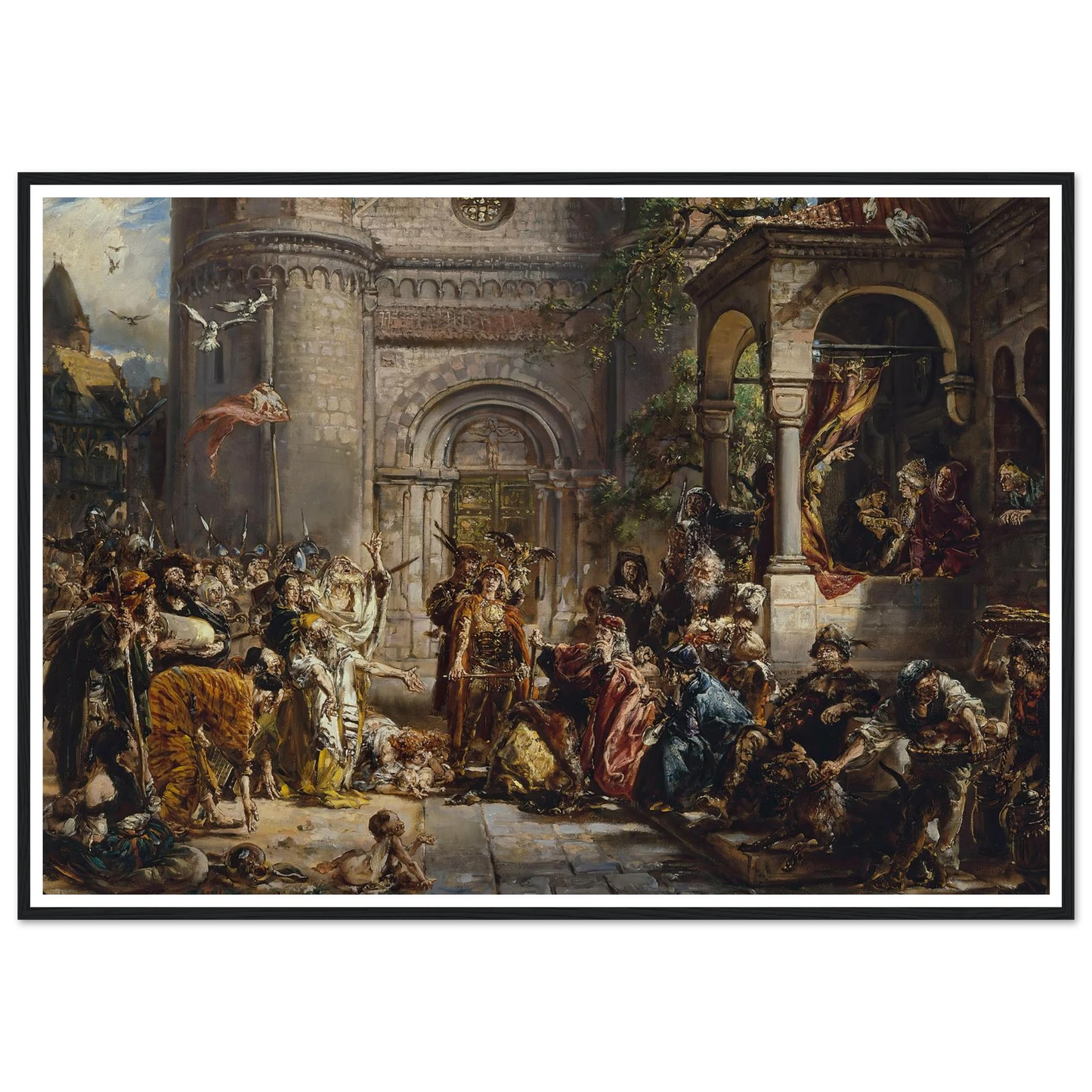 Reception of the Jews, from the series “History of Civilization in Poland” (1889) Art Print | Jan Matejko - Framed Poster - 30x40 cm / 12x16″ - Black frame