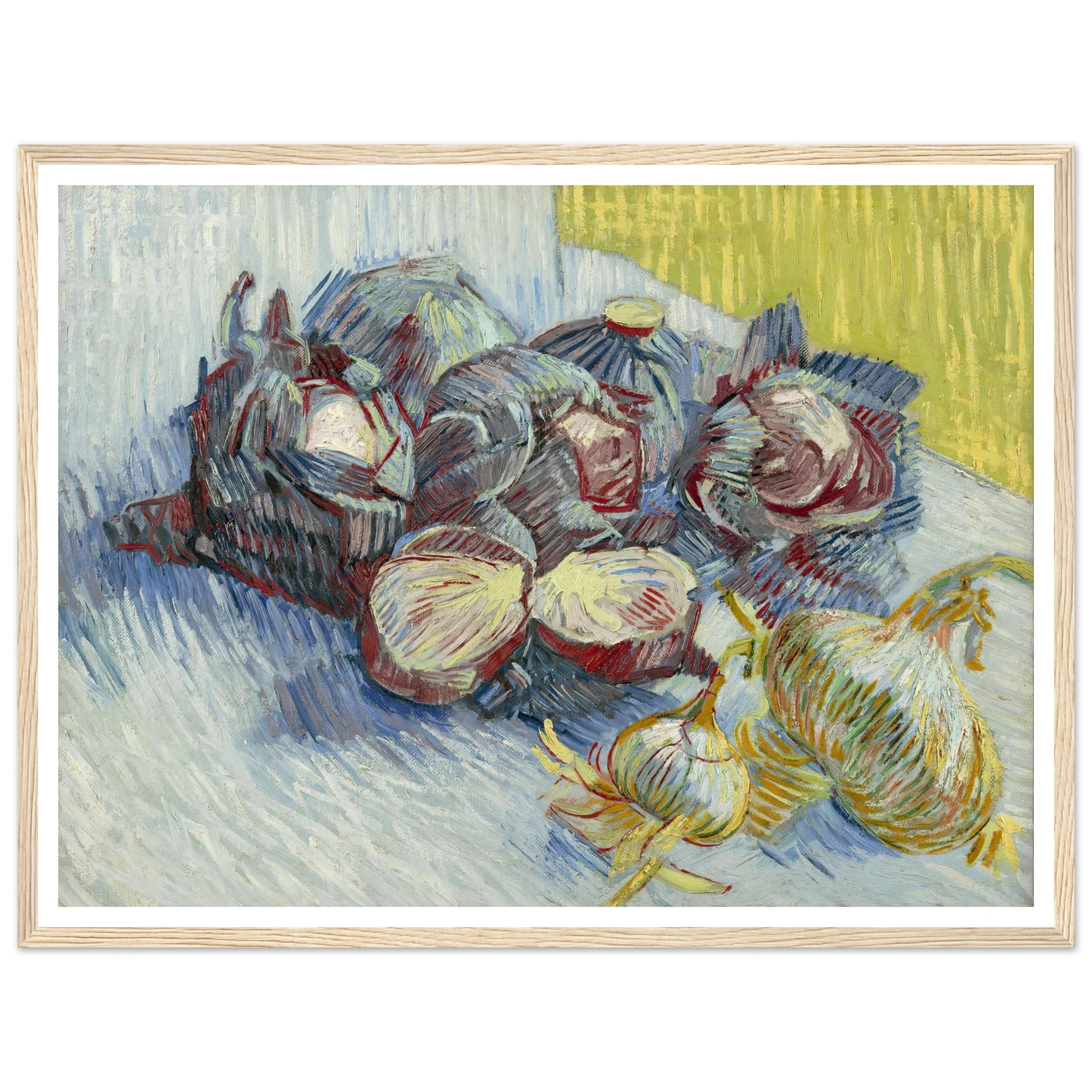 Red cabbages and onions (1887) Art Print | Vincent van Gogh - Framed Poster - 30x40 cm / 12x16″ - Black frame