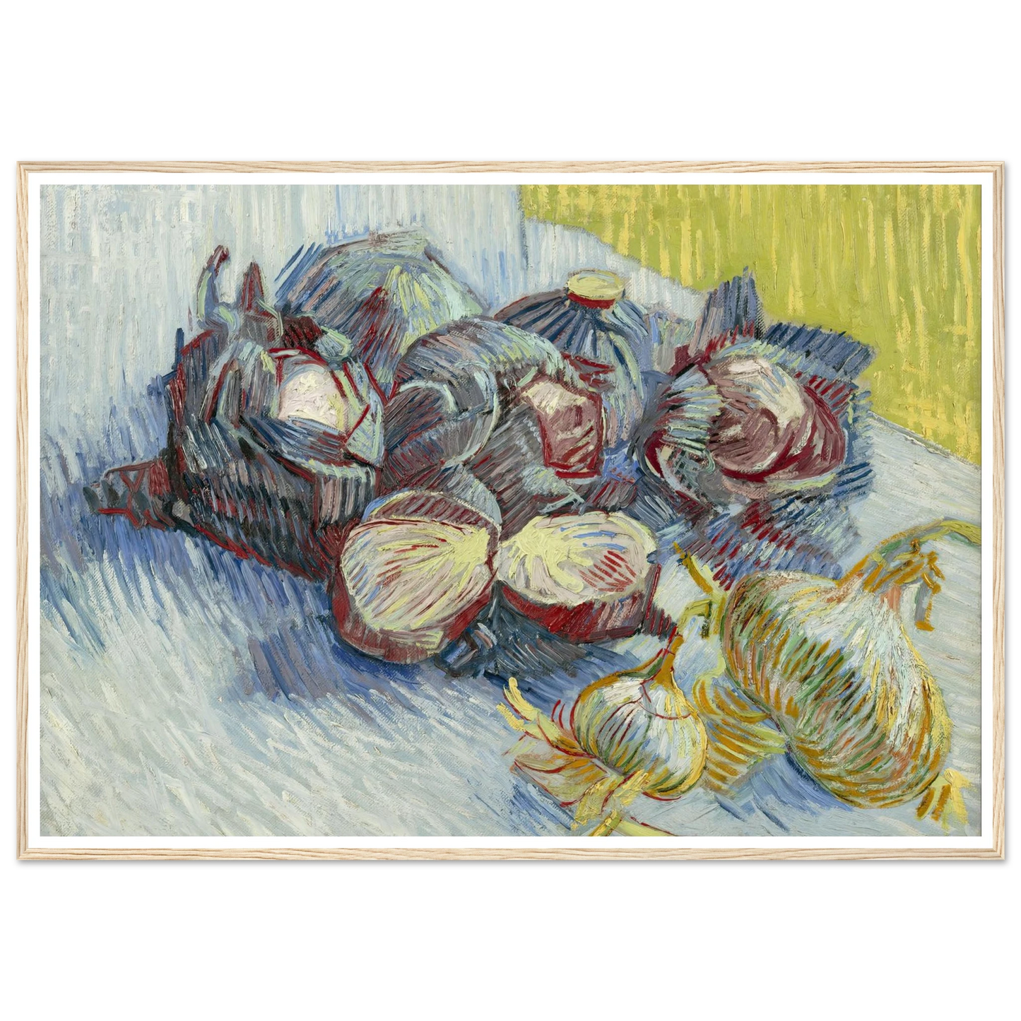 Red cabbages and onions (1887) Art Print | Vincent van Gogh - Framed Poster - 30x40 cm / 12x16″ - Black frame