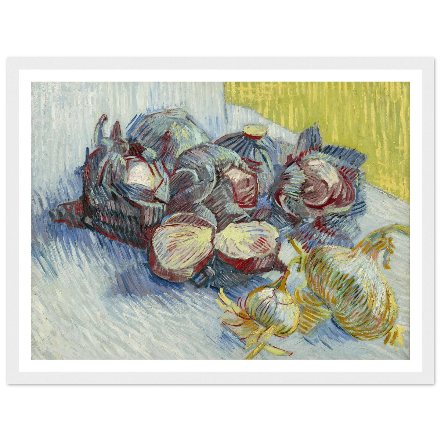 Red cabbages and onions (1887) Art Print | Vincent van Gogh - Framed Poster - 30x40 cm / 12x16″ - Black frame