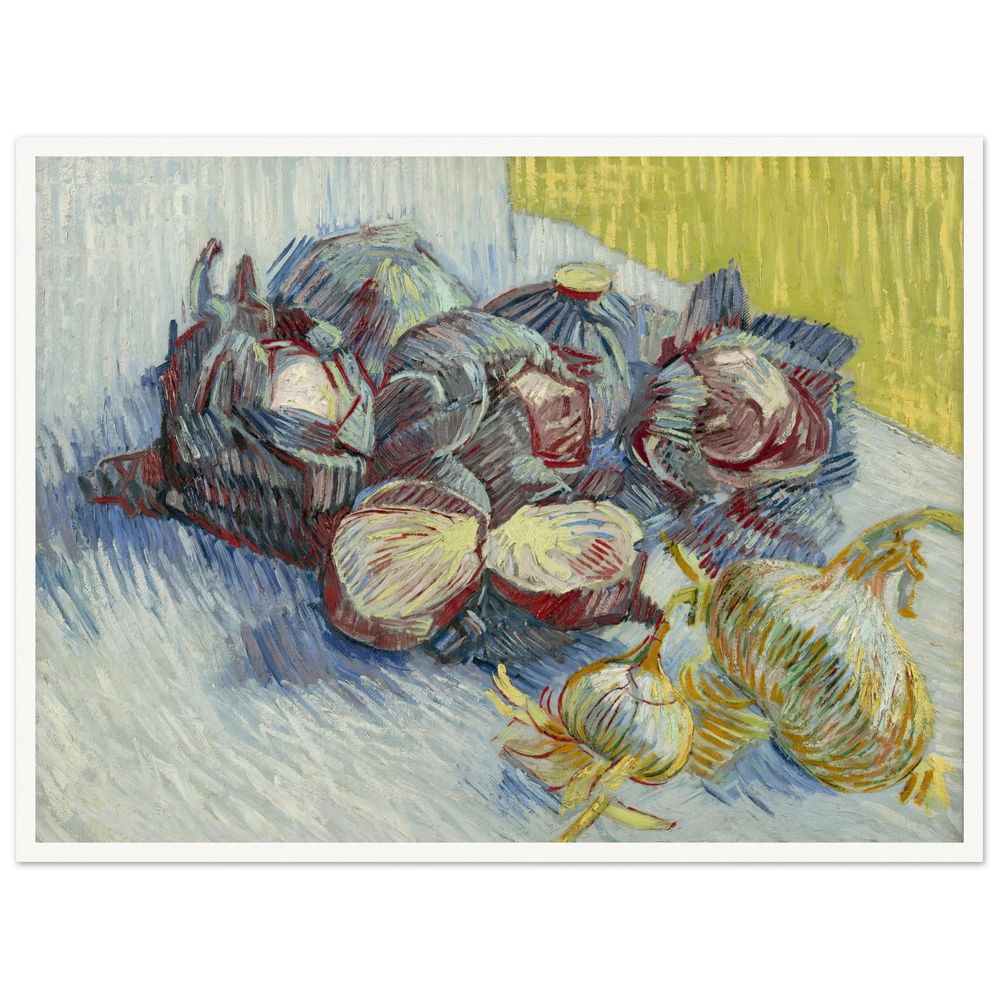 Red cabbages and onions (1887) Art Print | Vincent van Gogh - Framed Poster - 30x40 cm / 12x16″ - Black frame