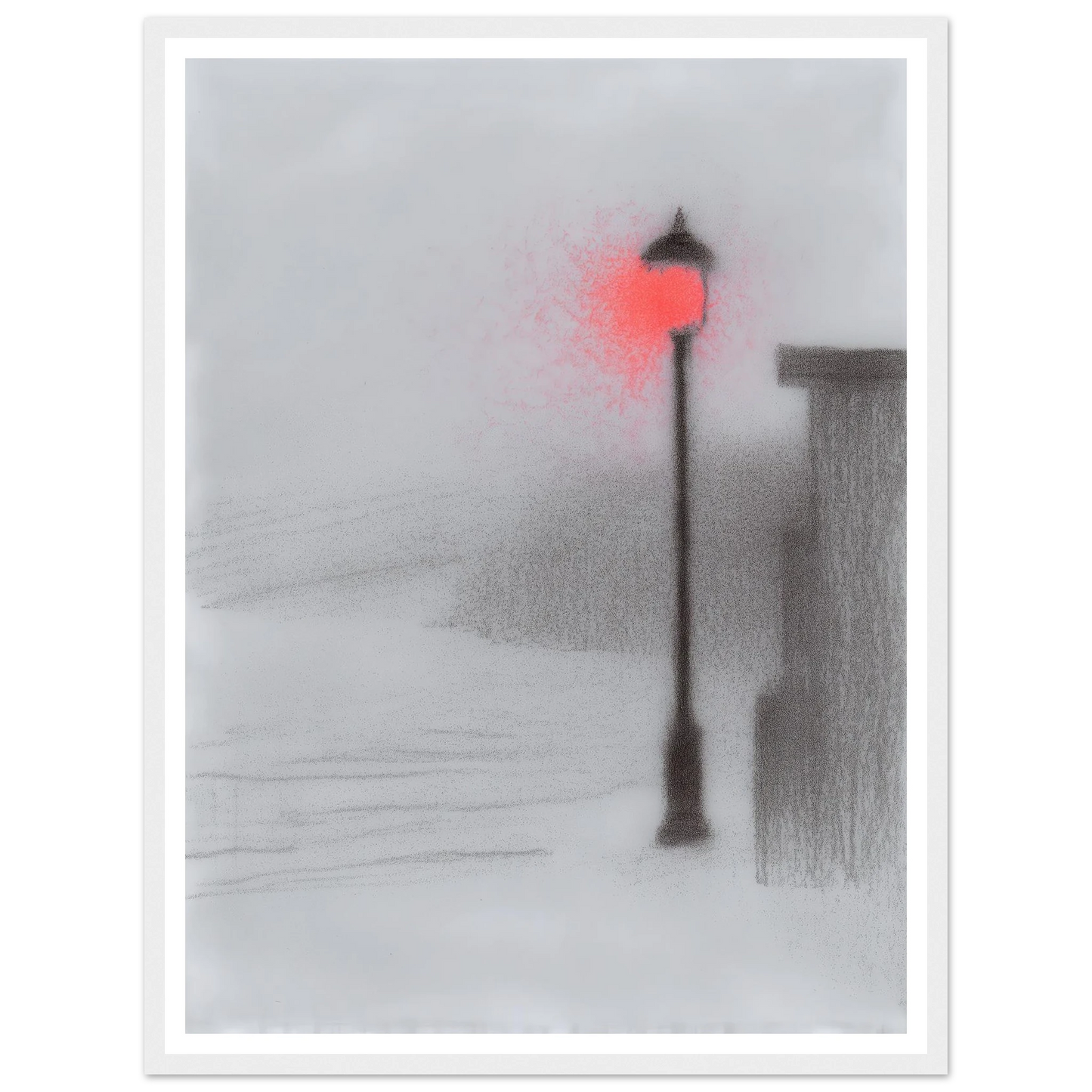 Red Light Street Lamp - Framed Poster - 30x40 cm / 12x16″ - Black frame